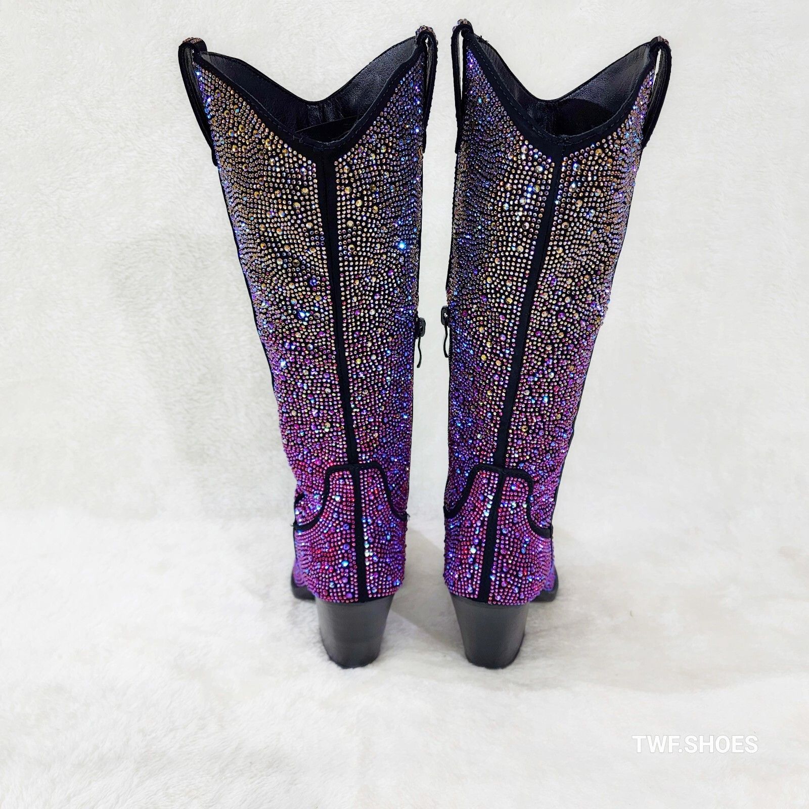 Other Wild Ones Glamour Cowboy Purple Multi Ombre Rhinestone Cowgi Size US 7 / IT 37 - 5 Thumbnail