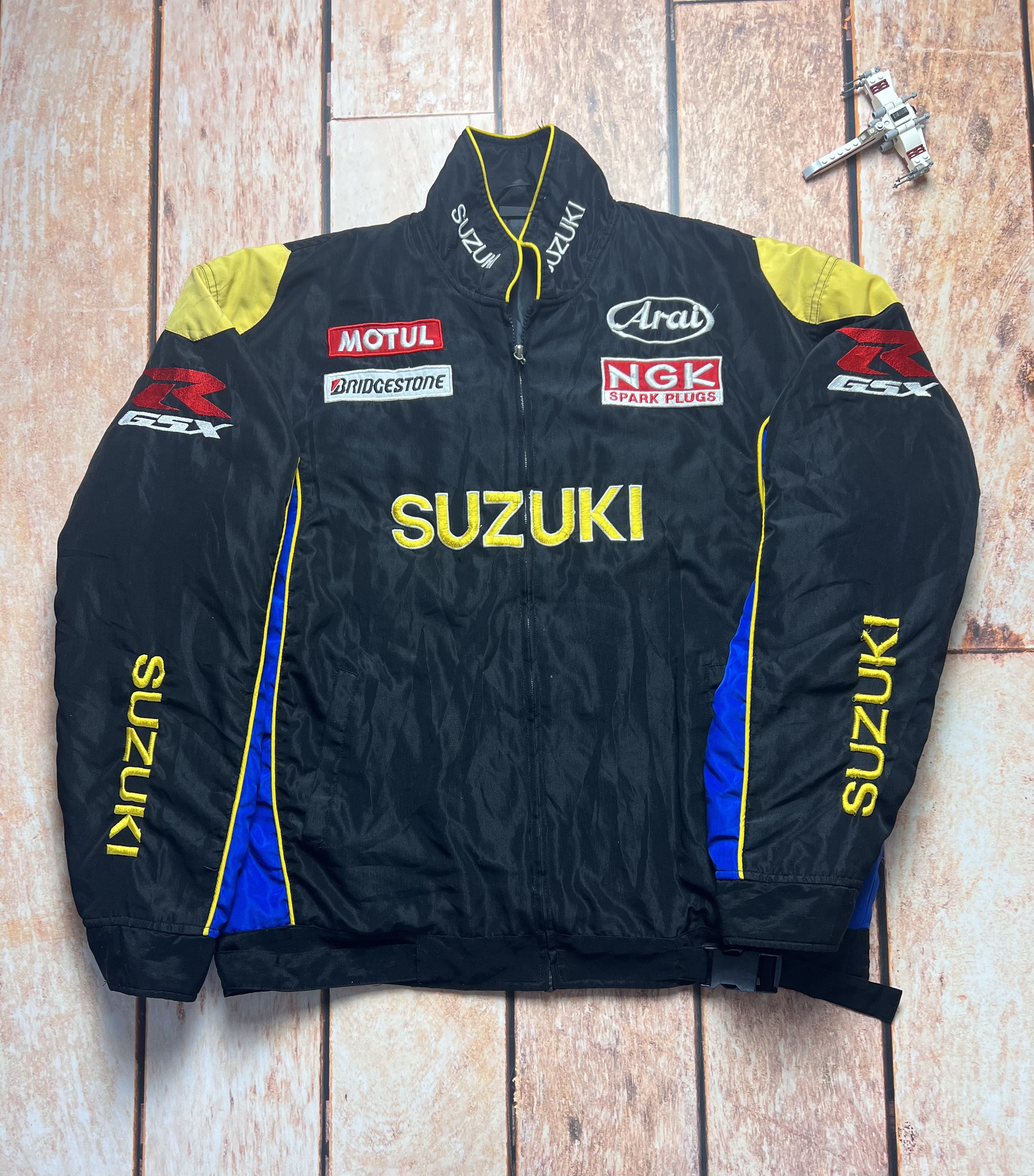 image of Moto x Racing Suzuki Racing Rally Vintage Jacket in Black, Men's (Size 2XL)