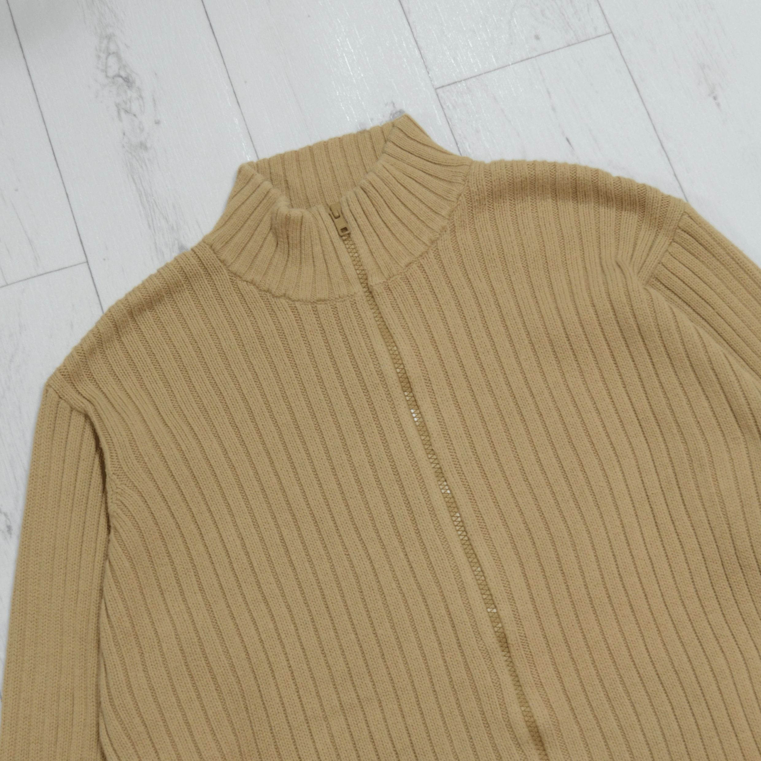 Tommy Hilfiger × Vintage Vintage Tommy Hilfiger Cream Full Zip Knit Sweater Y2K 90s Size US L / EU 52-54 / 3 - 2 Thumbnail