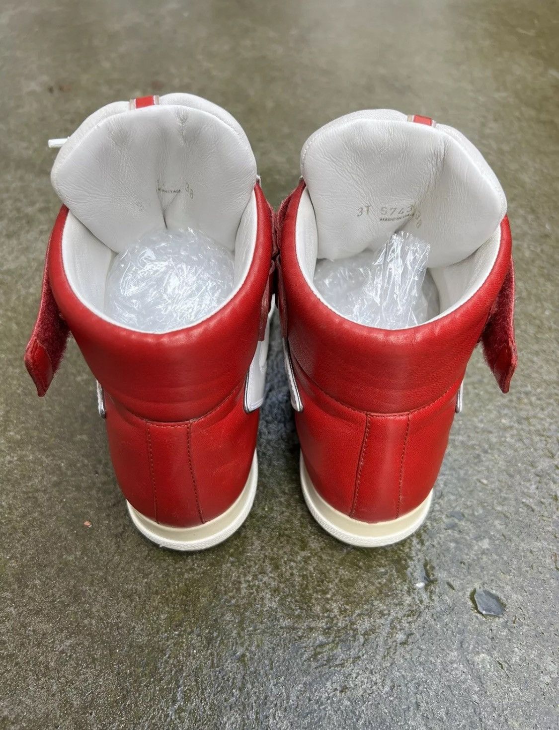 Prada ☄️Prada☄️White/Red Soft leather Sneakers (3T5743) Size US 8 / IT 38 - 5 Thumbnail