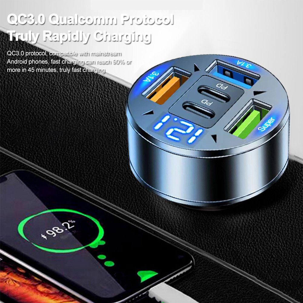 Other 250W 5 Ports Car Charger Fast iPhone Samsung Huawei Xiaomi Size ONE SIZE - 2 Thumbnail