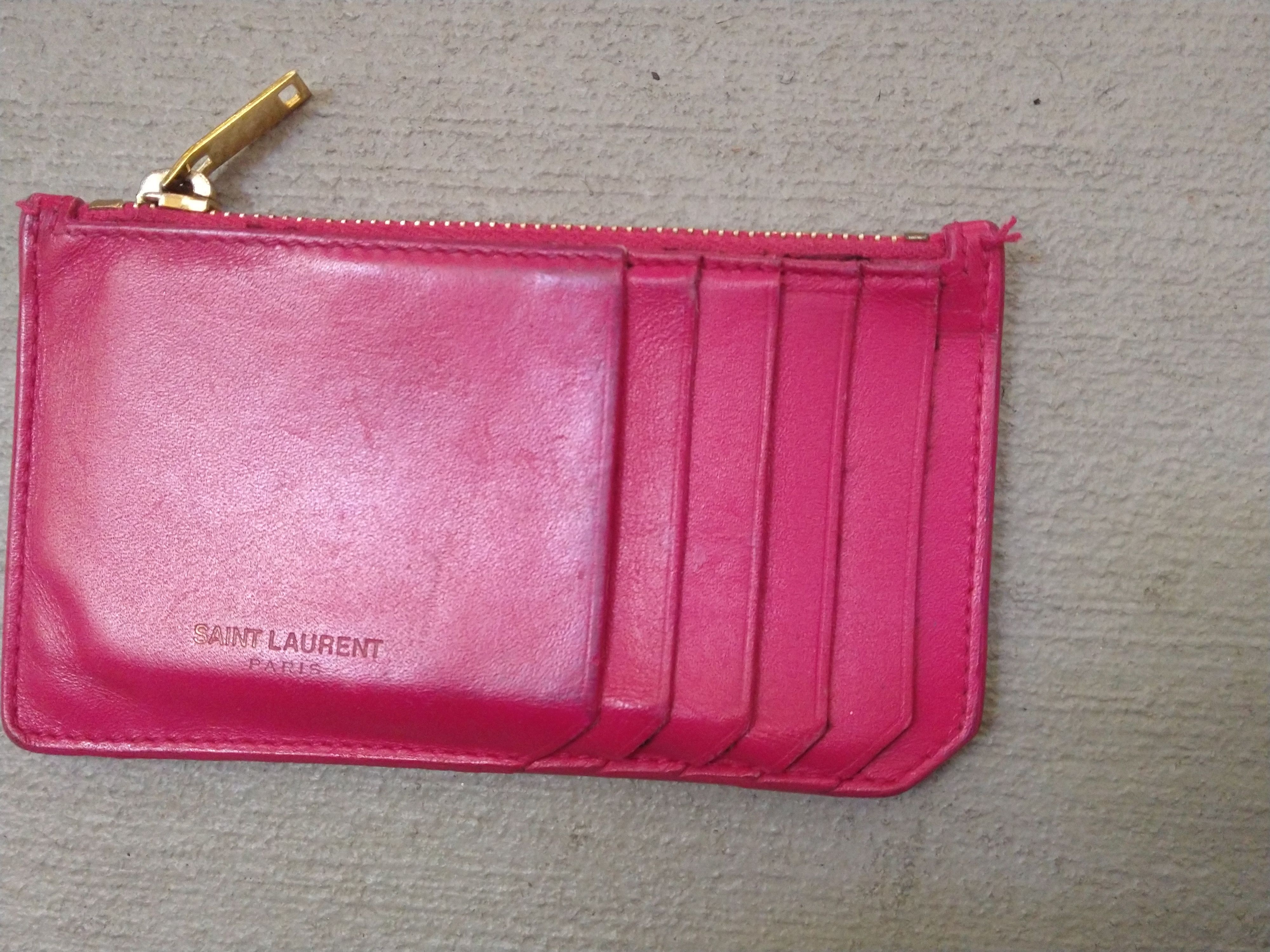 Saint Laurent Paris Saint Laurent Paris Wallet Cardholder Pink Leather SLP YSL Size ONE SIZE - 3 Thumbnail