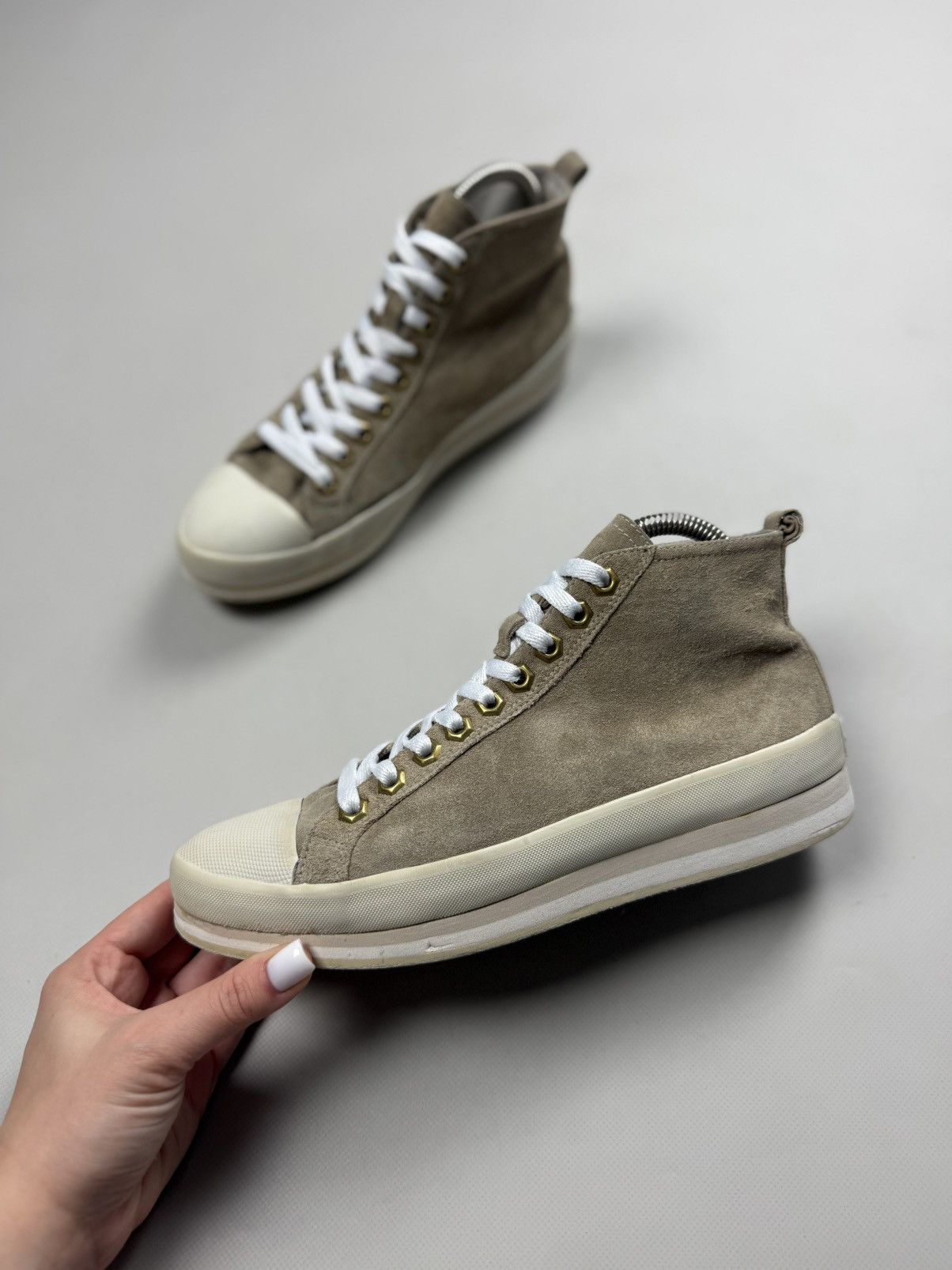 Car Shoe Car Shoe By Prada High Top Suede Lace Up Sneakers Shoes Size US 9 / IT 39 - 13 Thumbnail