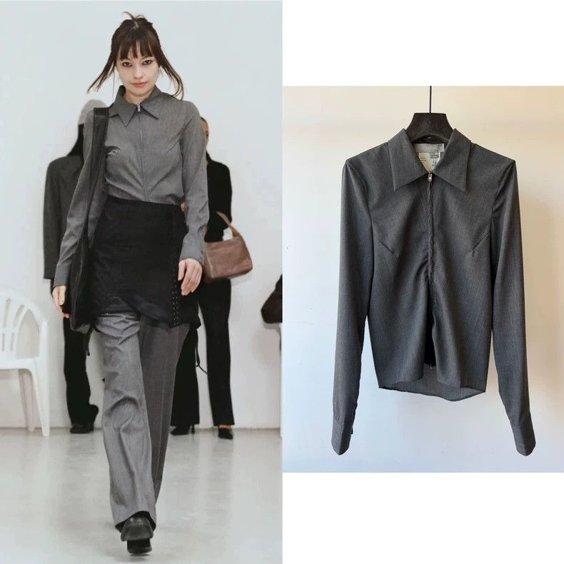Our Legacy Slim Fit Gray Wool Shirt - dmc Size US S / EU 44-46 / 1 - 1 Thumbnail