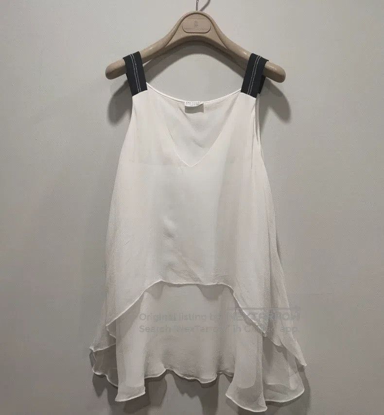 Brunello Cucinelli Brunello Cucinelli Sequin silk vest camisole, multi-layere Size S / US 4 / IT 40 - 1 Thumbnail