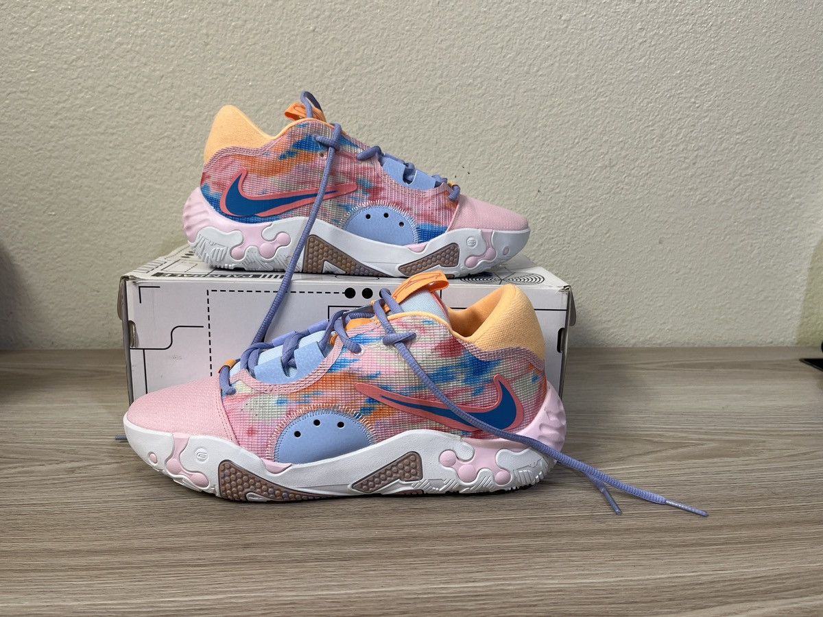 image of Nike Pg 6 Painted Swoosh Shoes in Pink, Men's (Size 10)