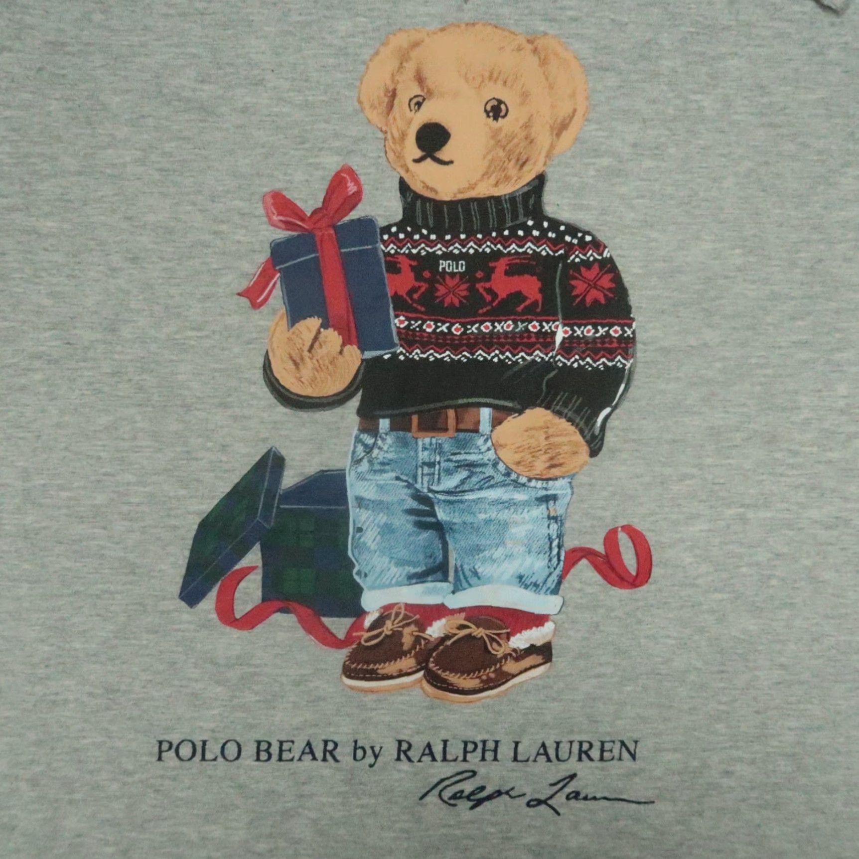 Polo Ralph Lauren Polo Ralph Lauren Hoodie Mens 4XL Tall Gray Christmas Bear Pullover Hooded 4XLT Size US XXL / EU 58 / 5 - 3 Thumbnail