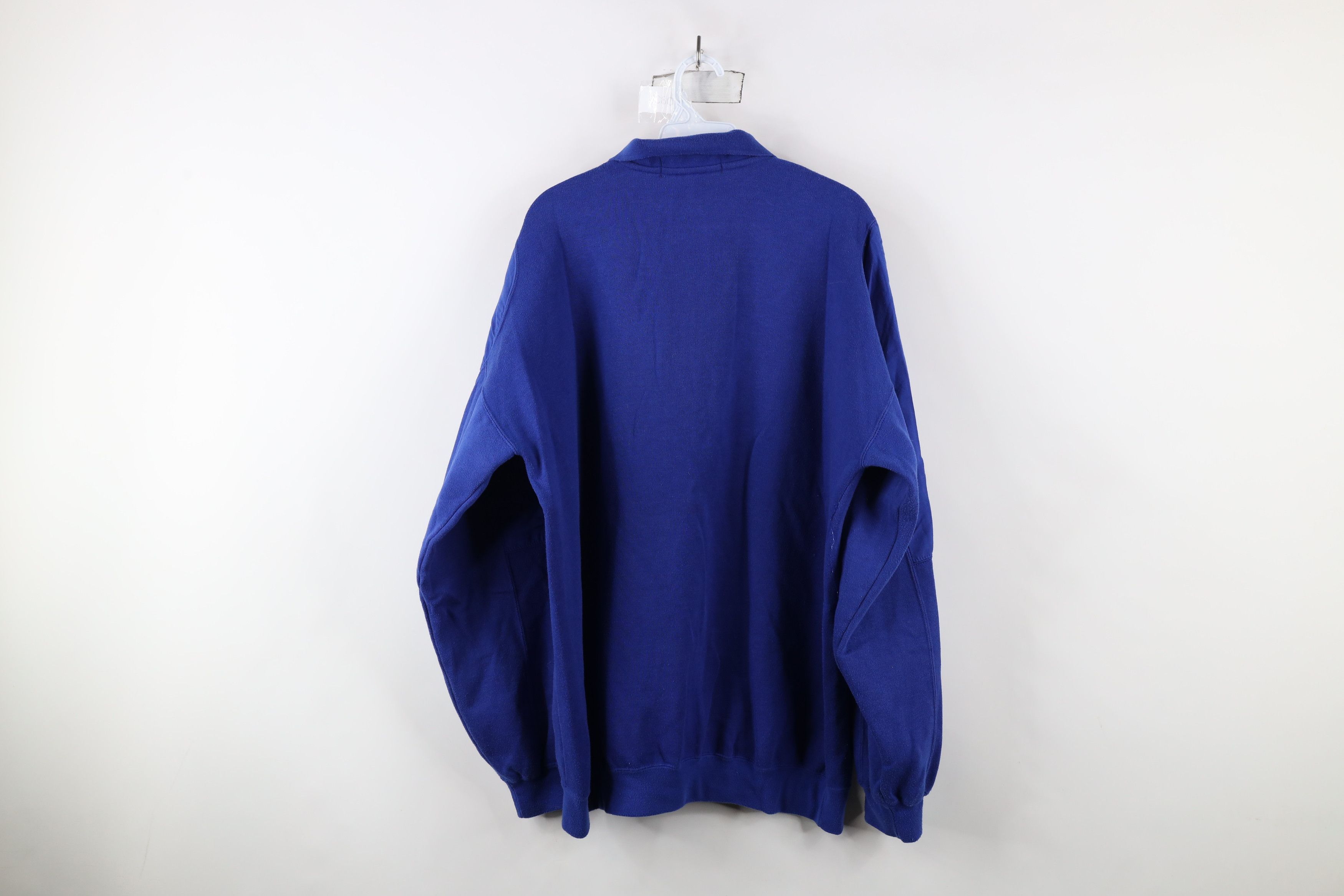 Vintage Vintage 90s Streetwear Blank Heavy Collared Sweatshirt Blue Size US XXL / EU 58 / 5 - 10 Thumbnail