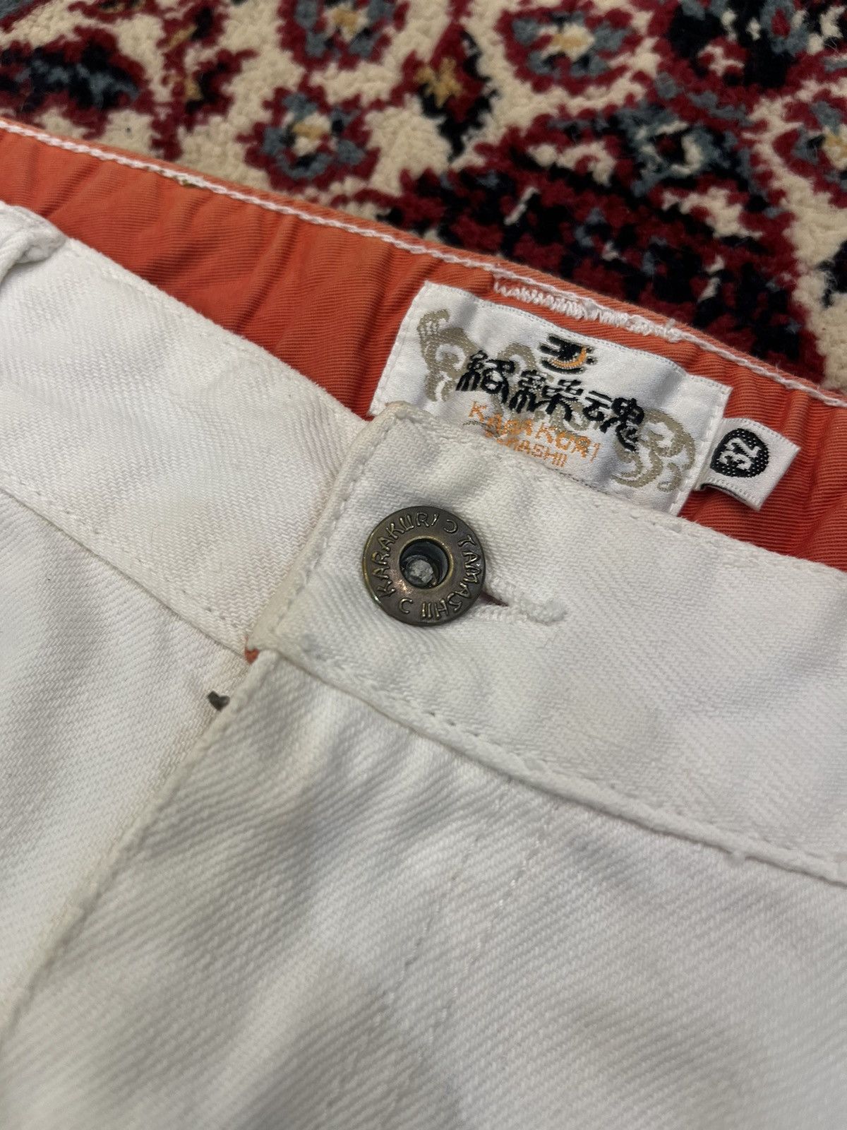 Japanese Brand Crazy vintage Karakuri Tamashi embroidered denim Size US 32 / EU 48 - 12 Thumbnail