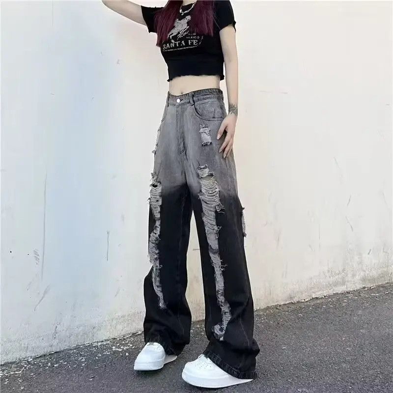 Japanese Brand Retro straight gradient distressed jeans Size US 32 / EU 48 - 3 Thumbnail