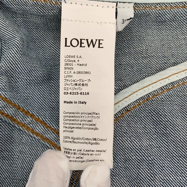 Loewe Loewe Dark blue cotton collar single row unisex denim coat Size XS / US 0-2 / IT 36-38 - 8 Thumbnail