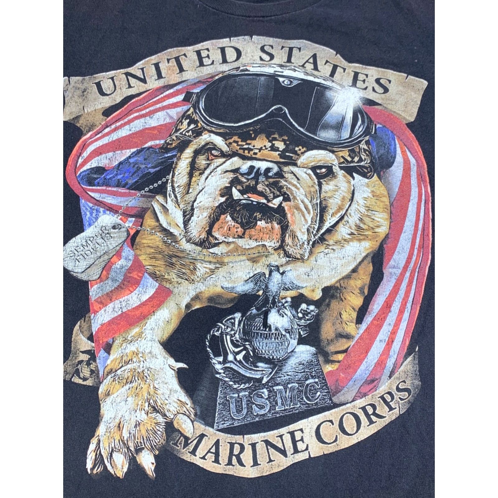 Vintage VINTAGE United States Bulldog Shirt Mens M Black USMC Military Crew Neck Shirt Size US M / EU 48-50 / 2 - 3 Thumbnail