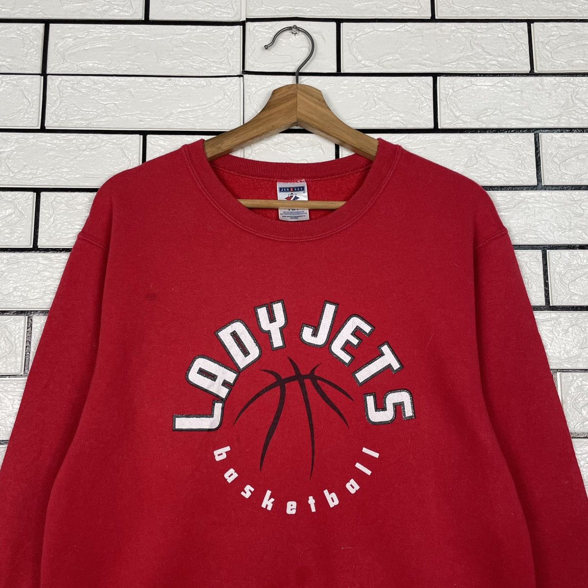 Jerzees Vintage Lady Jets Crewneck Red Sweatshirt Size US S / EU 44-46 / 1 - 2 Thumbnail
