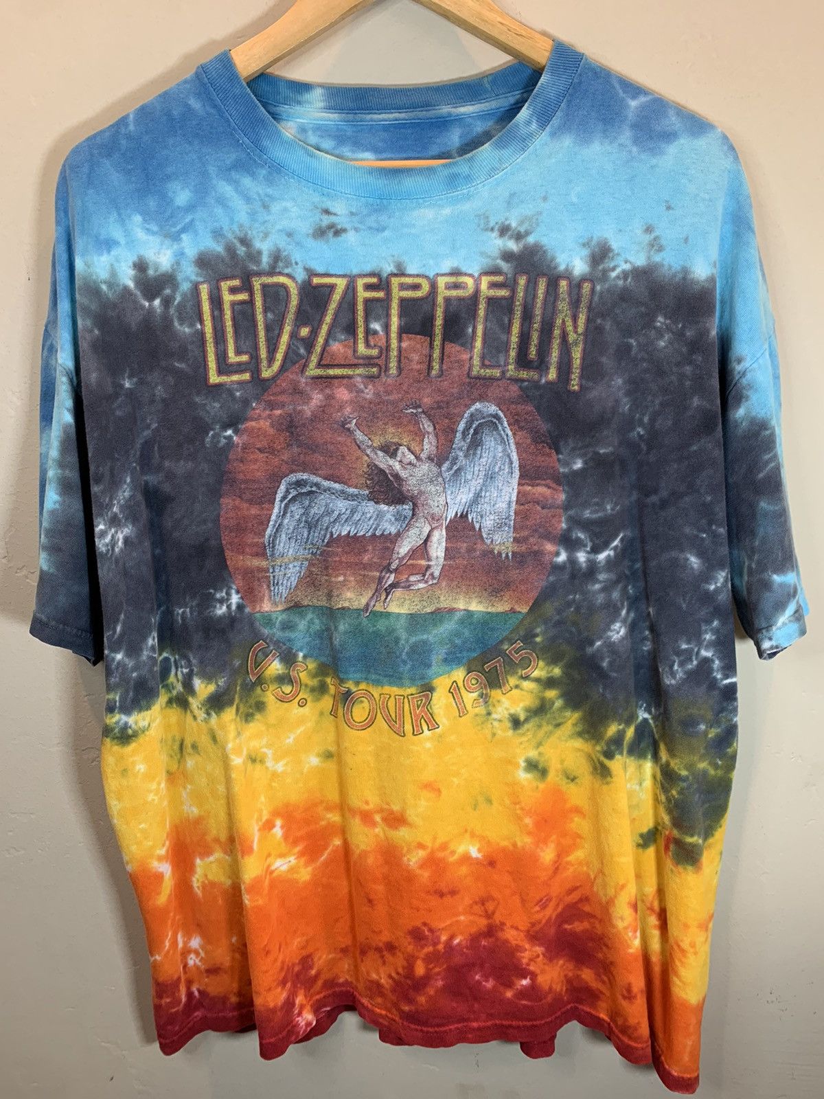 *RARE* Led Zeppelin US Tour 1975 Band Tour Art Tie-Dye Shirt