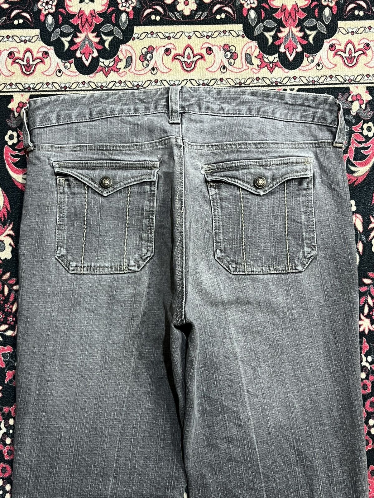 If Six Was Nine Japanese Brand Grey Washed Fatigue Style Flare Jeans Size US 30 / EU 46 - 6 Thumbnail