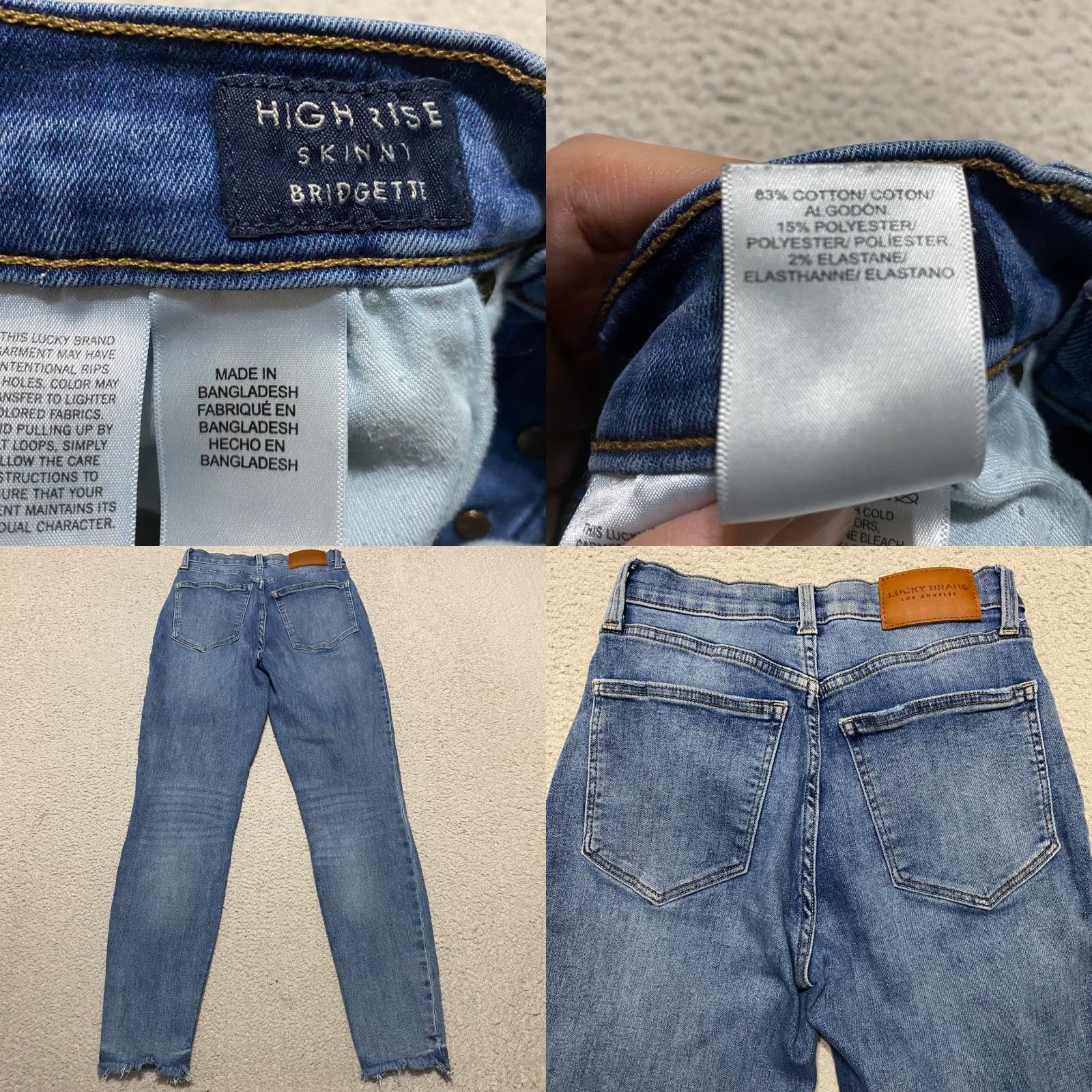 Lucky Brand Lucky Brand Womens Jeans 4 Skinny High Rise Blue Denim Distressed Raw Hem Size 27" / US 4 / IT 40 - 8 Thumbnail