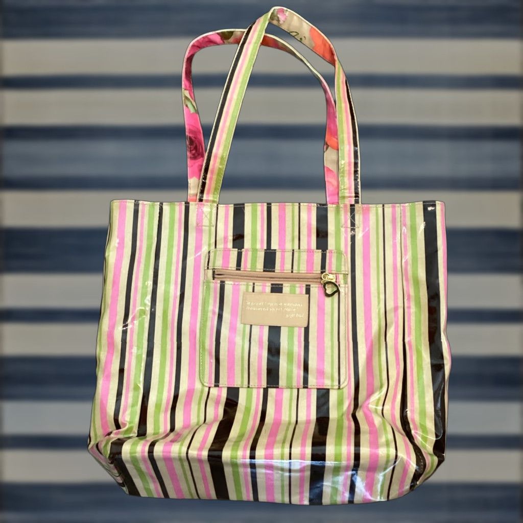 Vintage Gigi Hill Women Floral Vinyl Tote Bag Size ONE SIZE - 1 Thumbnail
