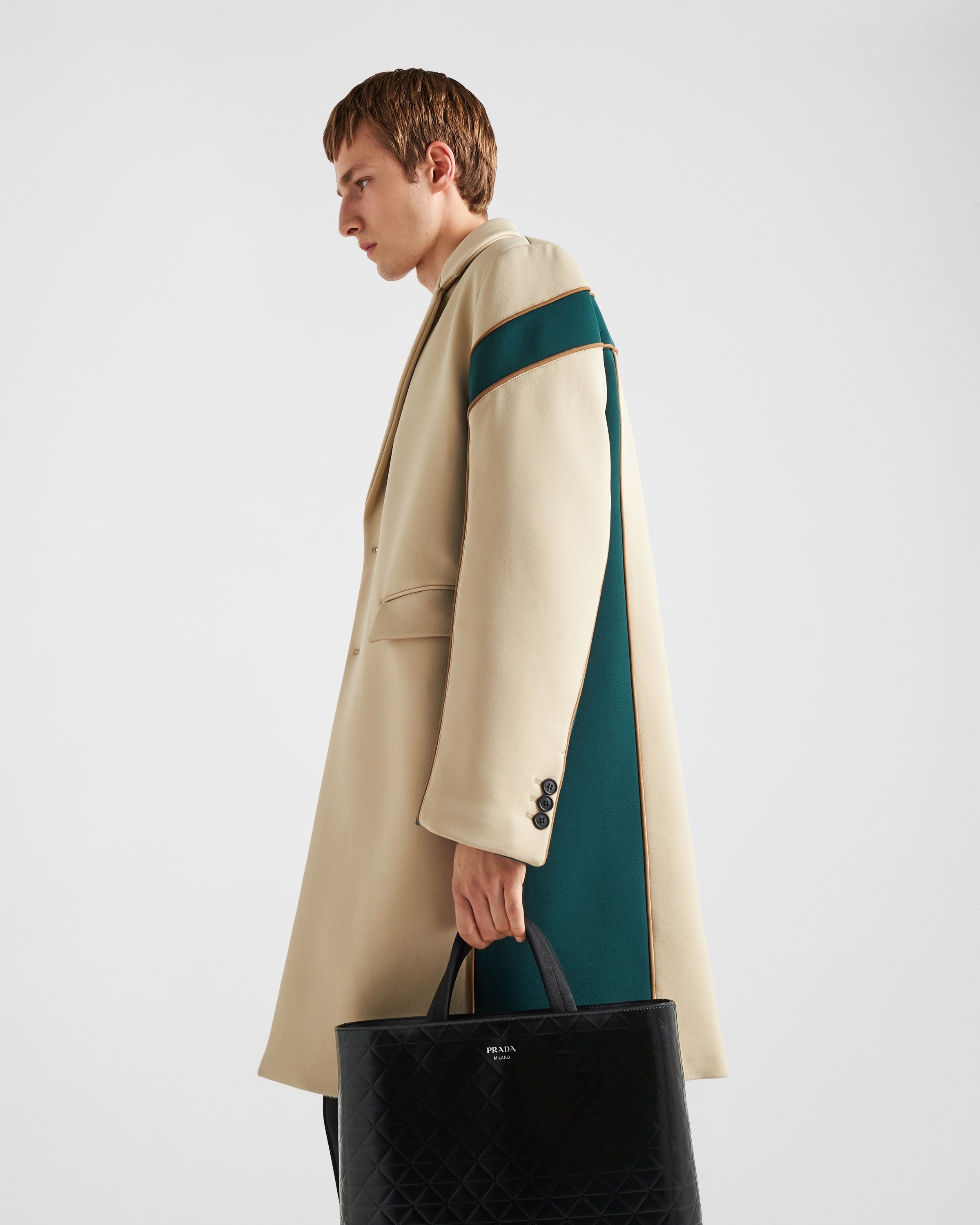 Prada o1mt1gz0225 Technical Fabric Coat in Beige/Green Size US XL / EU 56 / 4 - 3 Thumbnail