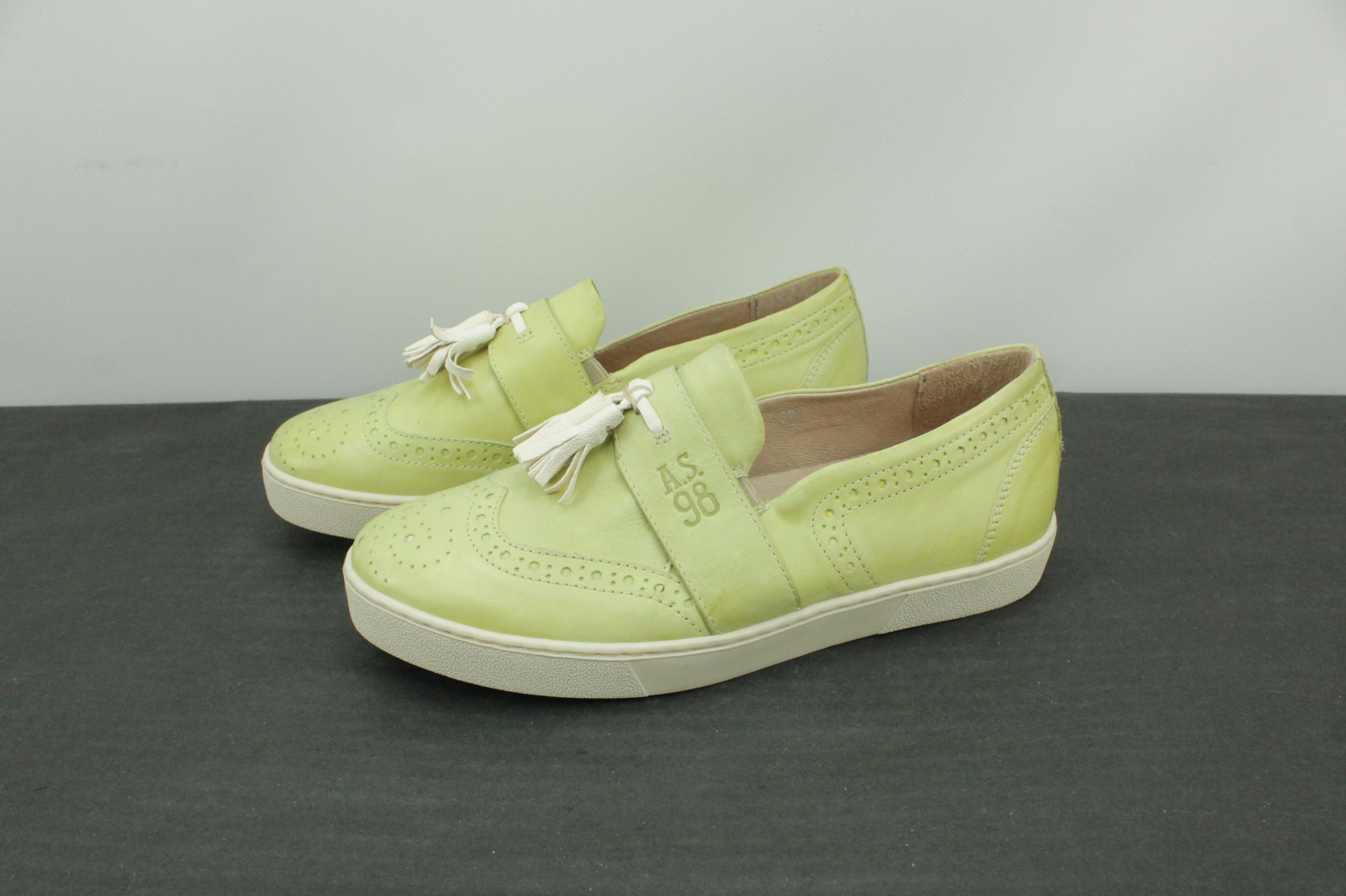 A.S.98 A.S.98 Green Leather Loafers Slip On Women's Size US 7 / IT 37 - 3 Thumbnail