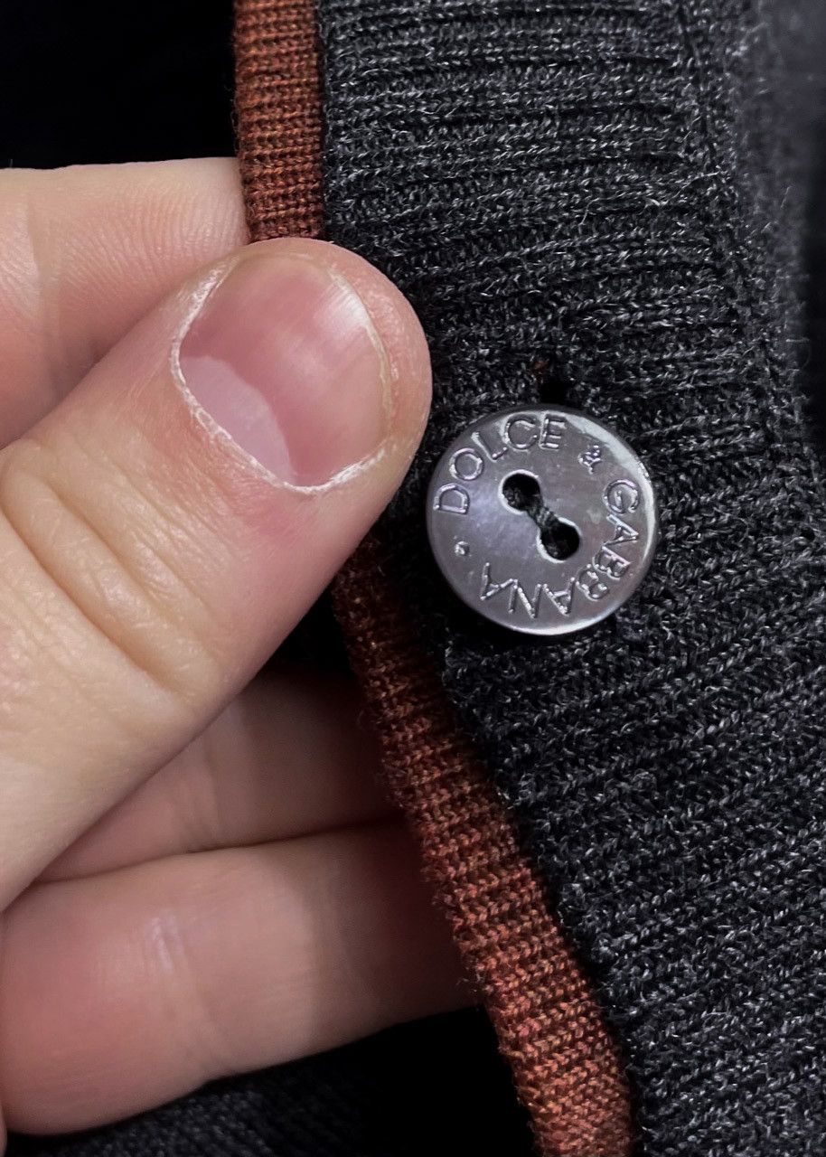 Dolce & Gabbana Dolce & Gabbana Charcoal Grey Rust Accent Wool Cardigan Size US S / EU 44-46 / 1 - 4 Thumbnail