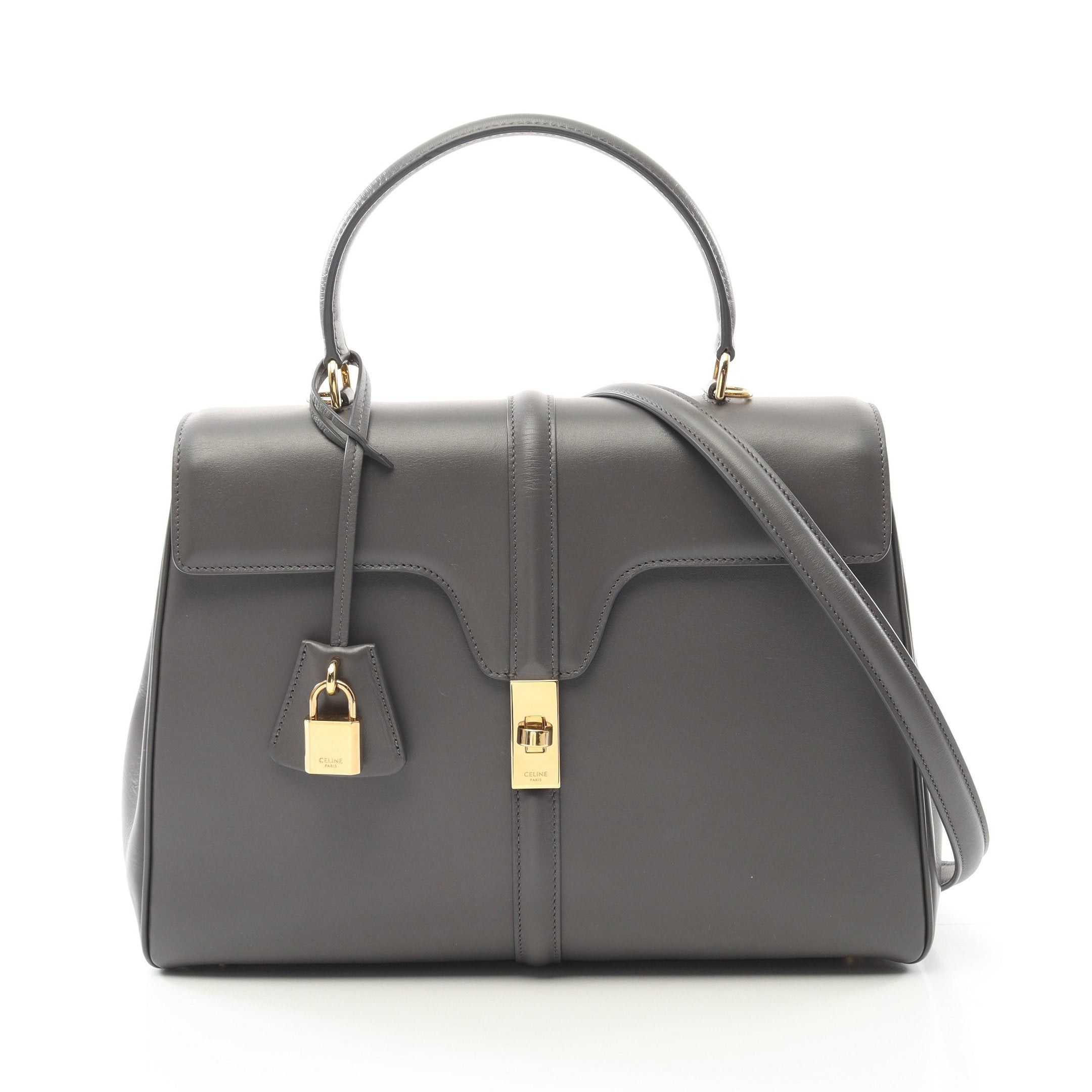 Celine Celine 16 Sais Medium Handbag Leather Gray Size ONE SIZE - 1 Thumbnail