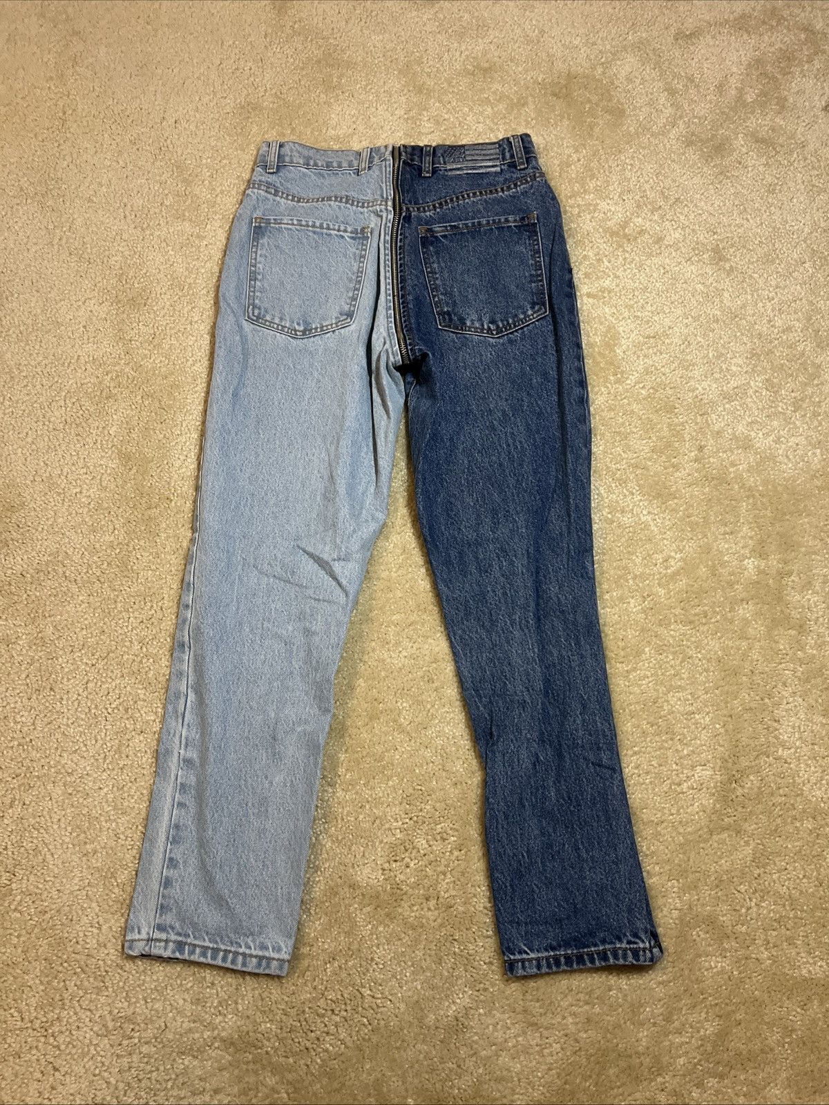 Other Revice Denim High Waisted Two Tone Dark And Light Wash Jeans Size 28" / US 6 / IT 42 - 3 Thumbnail