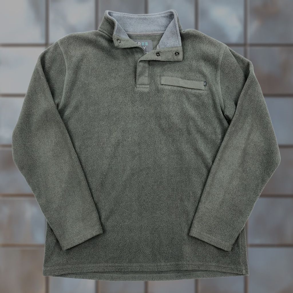 Vintage Free Fly Shirt M Performance Bamboo Fleece Pullover Snap Mock Neck Long Sleeve Green Men Size US M / EU 48-50 / 2 - 1 Thumbnail