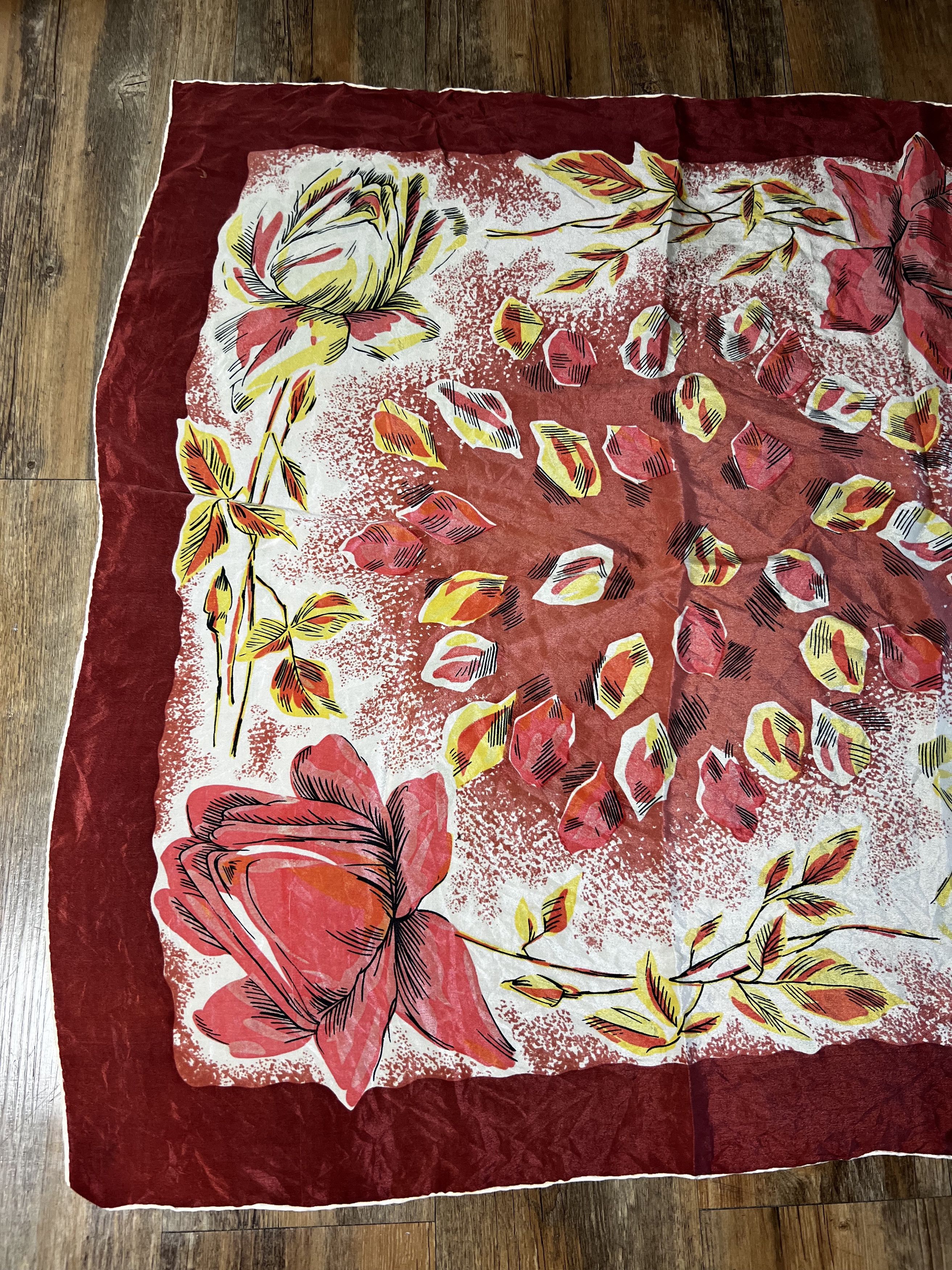 Vintage Vintage 1960's Floral Print Scarf Size ONE SIZE - 3 Thumbnail