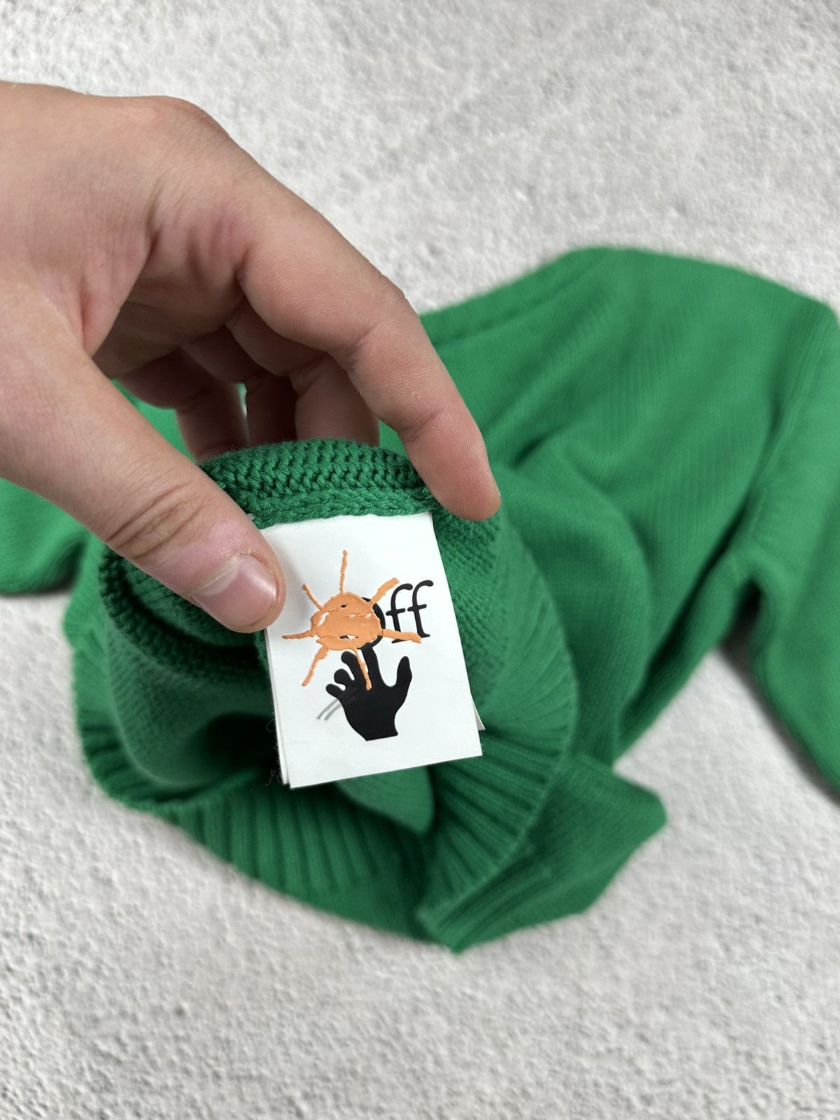Off-White Off-White Kids Green Helvetica Sweater Y2K Size US XS / EU 42 / 0 - 11 Thumbnail