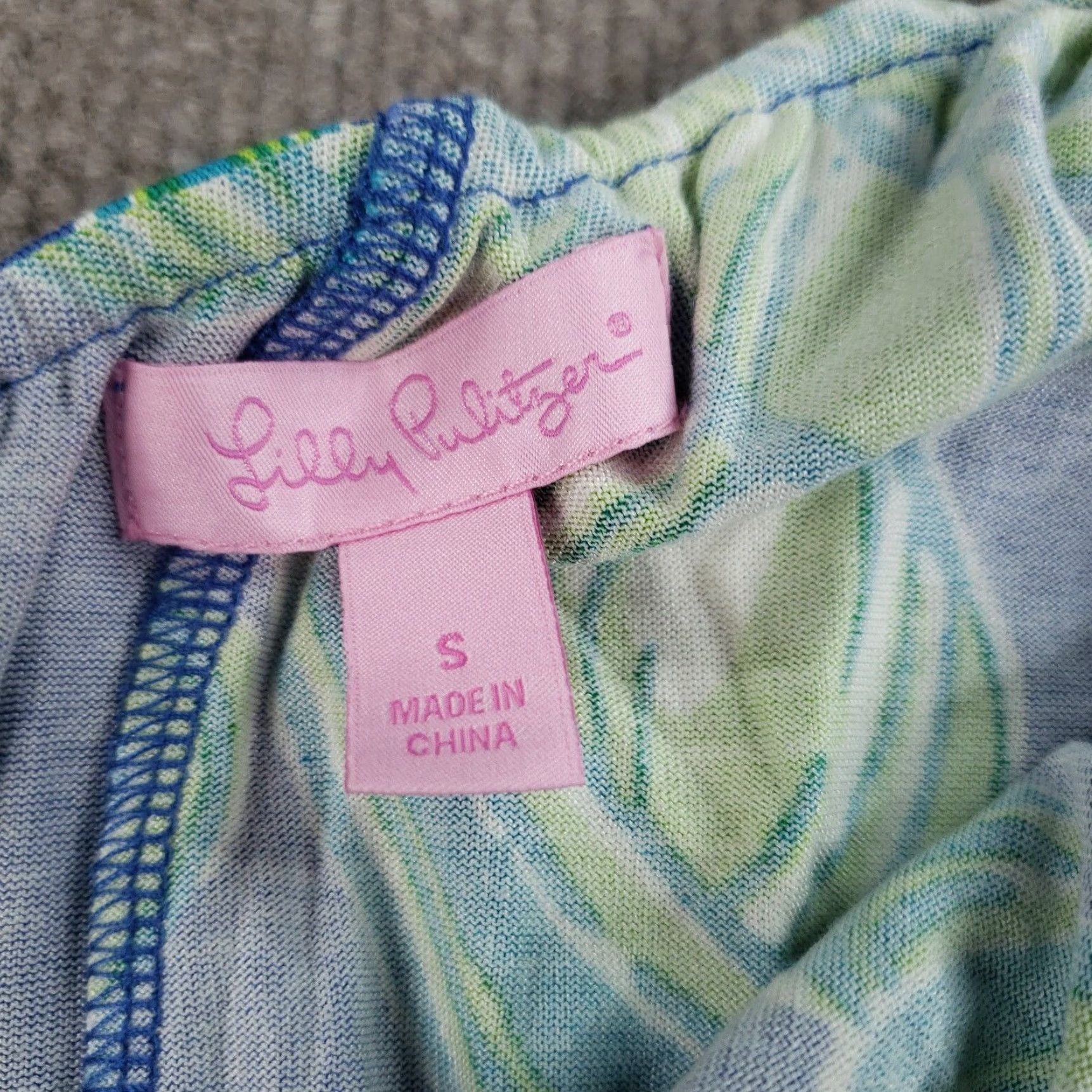 Lilly Pulitzer Lilly Pulitzer Womens One Shoulder Dress Small Blue Green Size S / US 4 / IT 40 - 6 Thumbnail