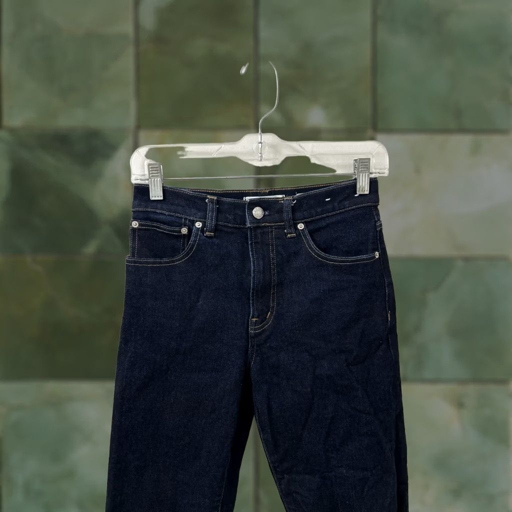 Madewell VINTAGE Madewell Longline Straight Jeans Womens Regular 24 Blue Kaihara Denim 5-Pocket Stretch Selvedge Indigo Modern Straight Womens Size 42" / US 20 - 1 Thumbnail