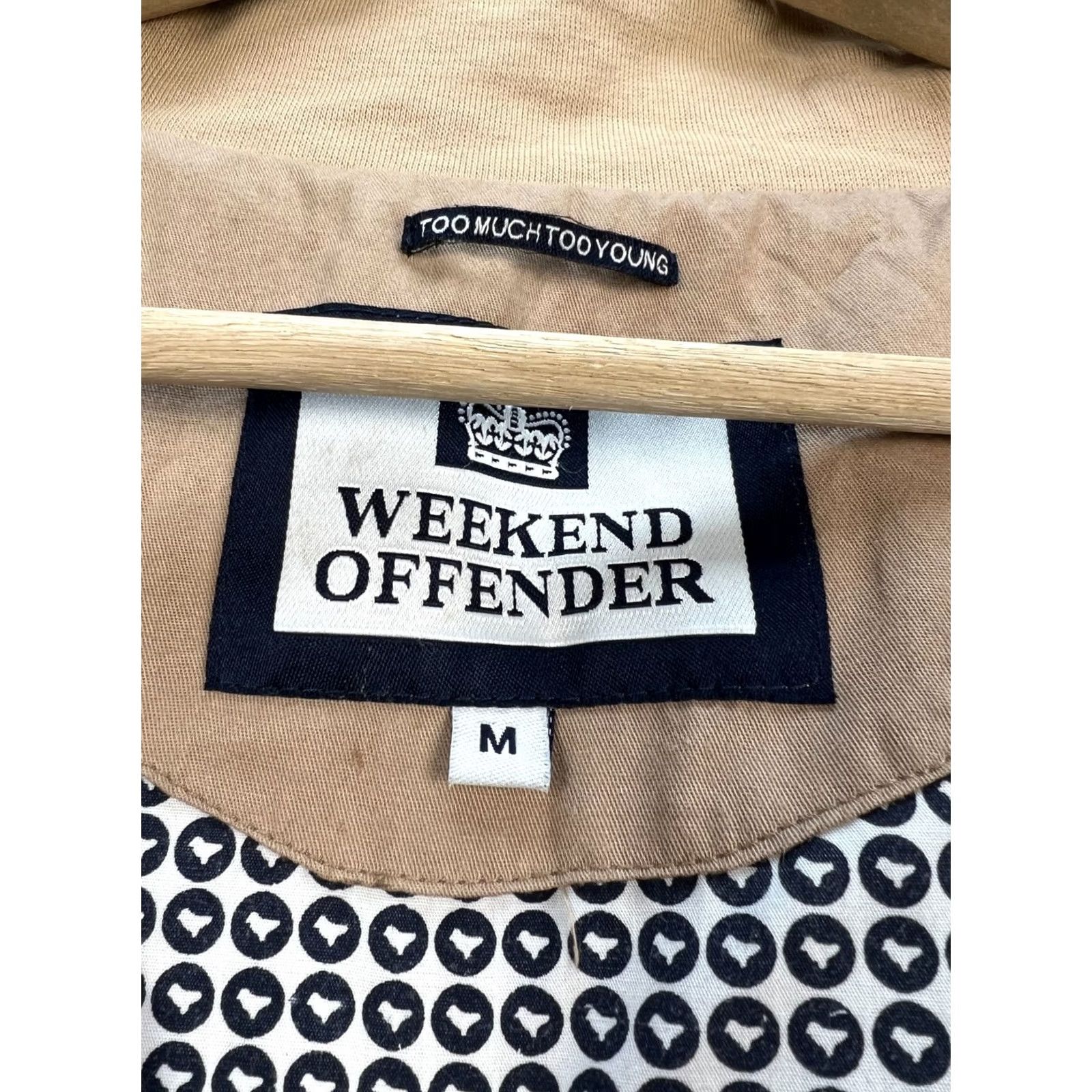 Weekend Offender Weekend Offender Jacket Mens M Beige Cotton Zip Stand-Up Collar 90s Casual Logo Zipper Reg Fit Spring Style Shirt? Size US M / EU 48-50 / 2 - 7 Thumbnail