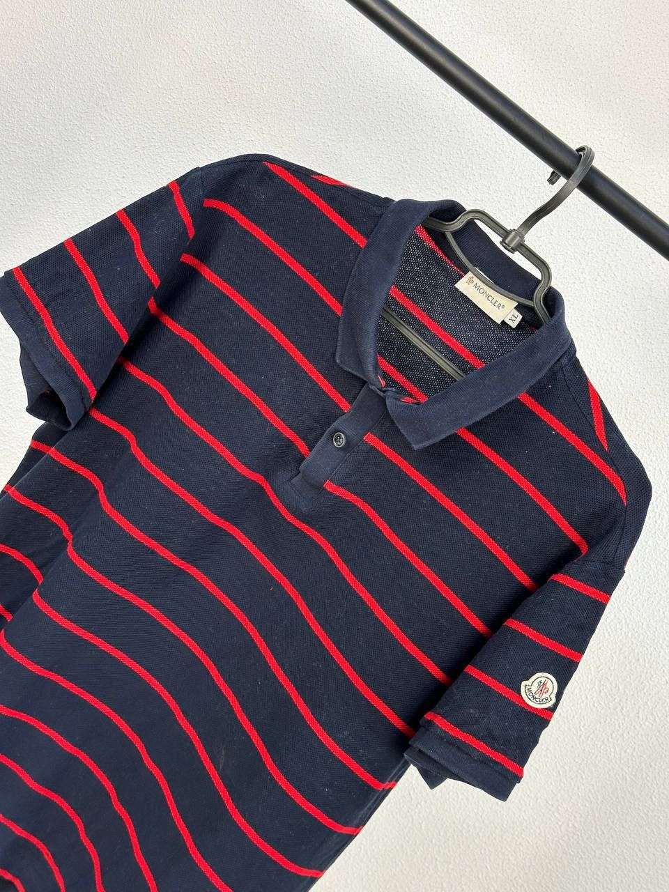 Moncler Moncler Maglia Polo Manica Corta striped faded polo navy/red Size US XL / EU 56 / 4 - 3 Thumbnail