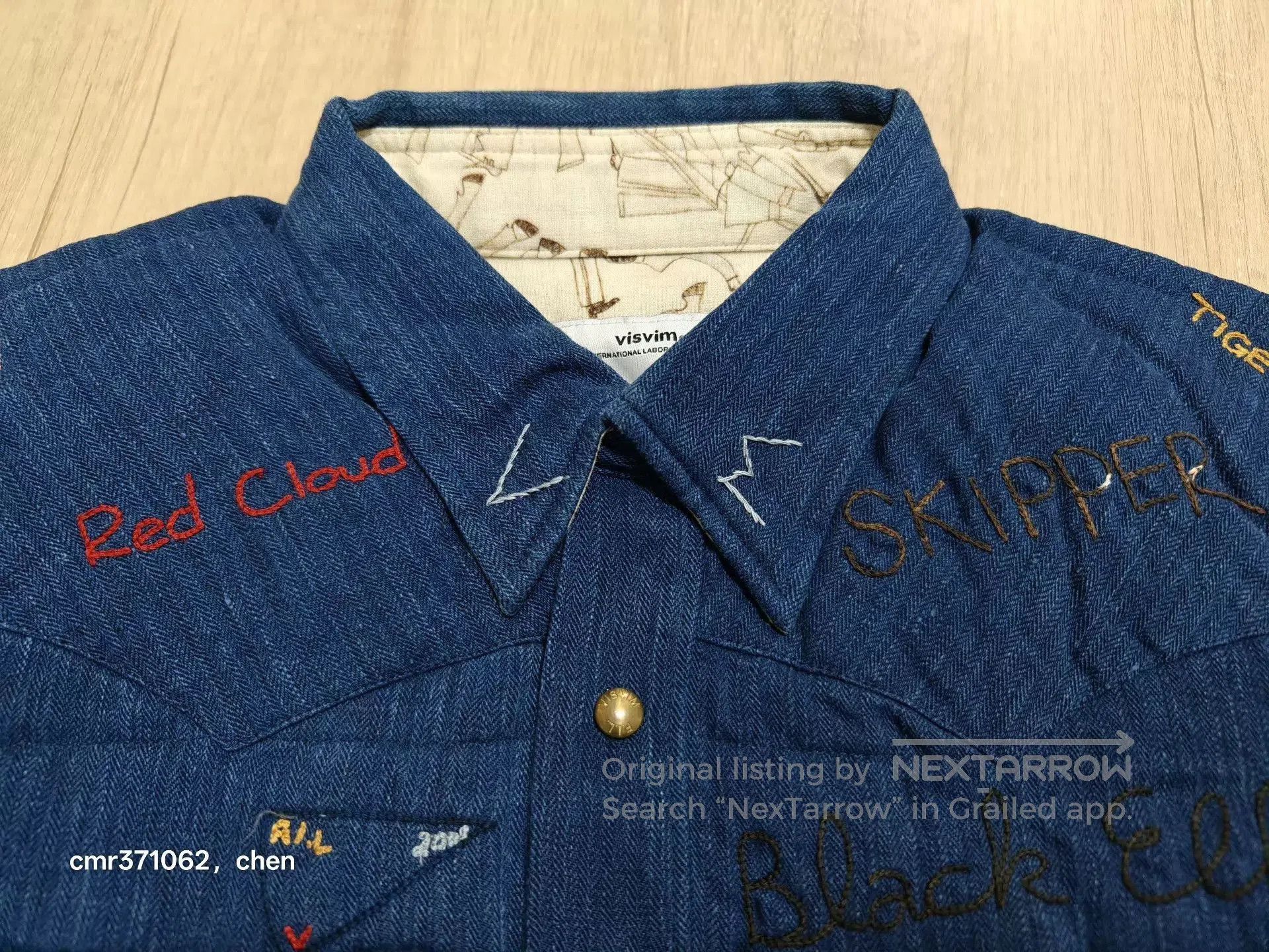Visvim Blue Embroidered Long Sleeve Button. Size US M / EU 48-50 / 2 - 2 Thumbnail