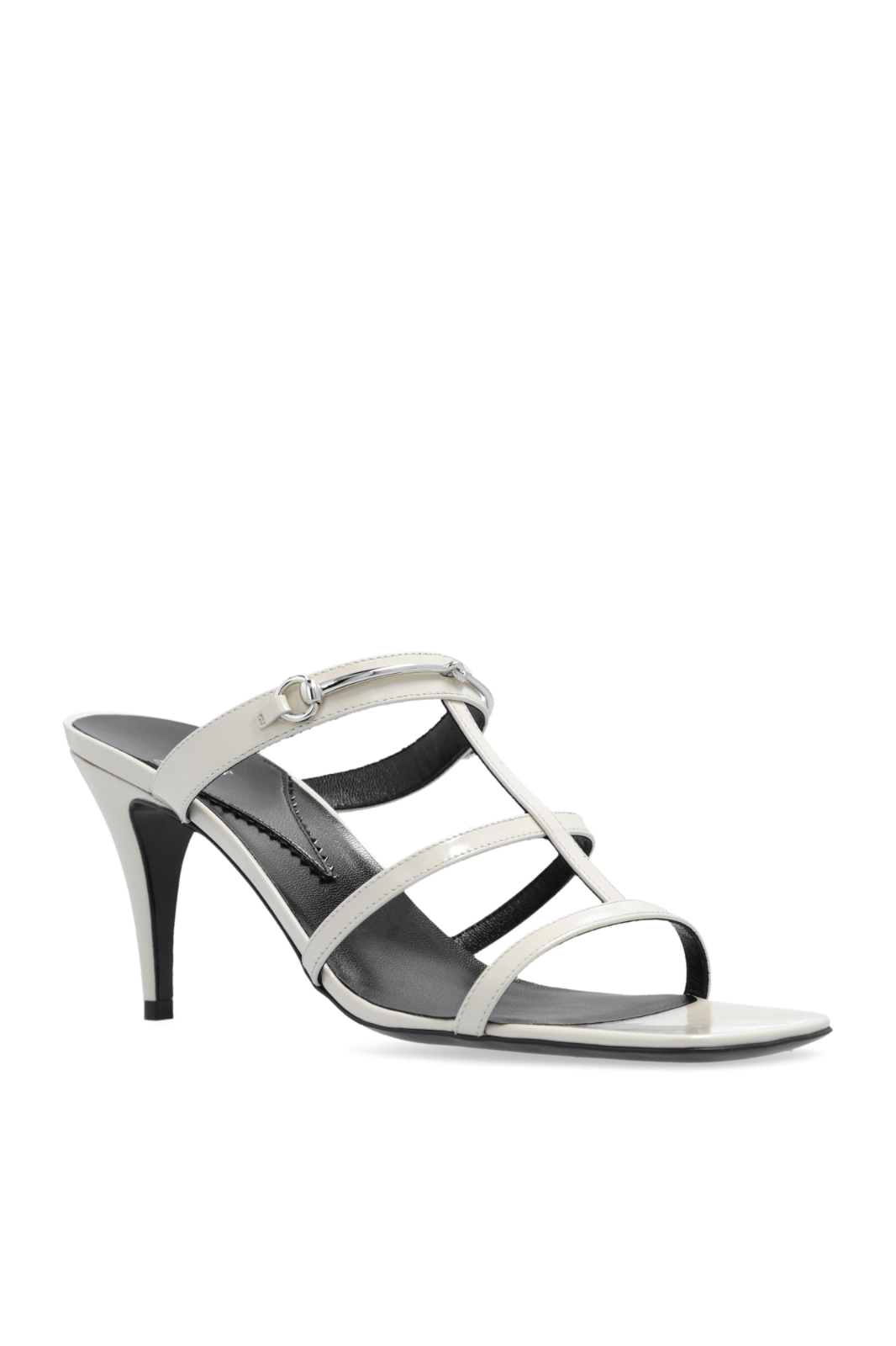 GUCCI Horsebit White Leather 95mm Mules New & Authentic