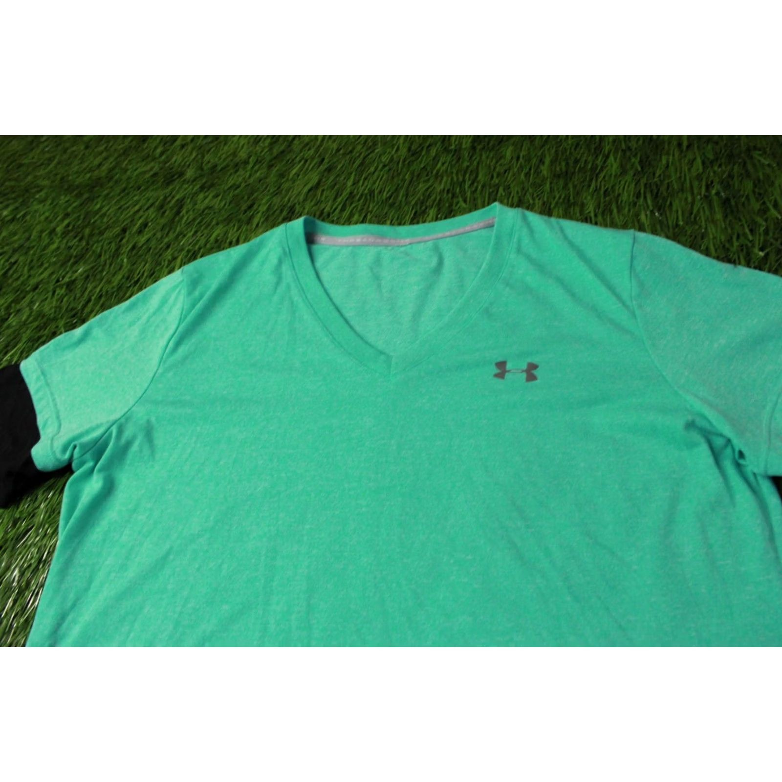 Under Armour UNDER ARMOUR WOMEN Threadborne TRAINING SHIRT Jersey T-Shirt XL Mint and Black Regular Short Sleeve Running Shirt Women 90s-Run Size XL / US 12-14 / IT 48-50 - 6 Thumbnail