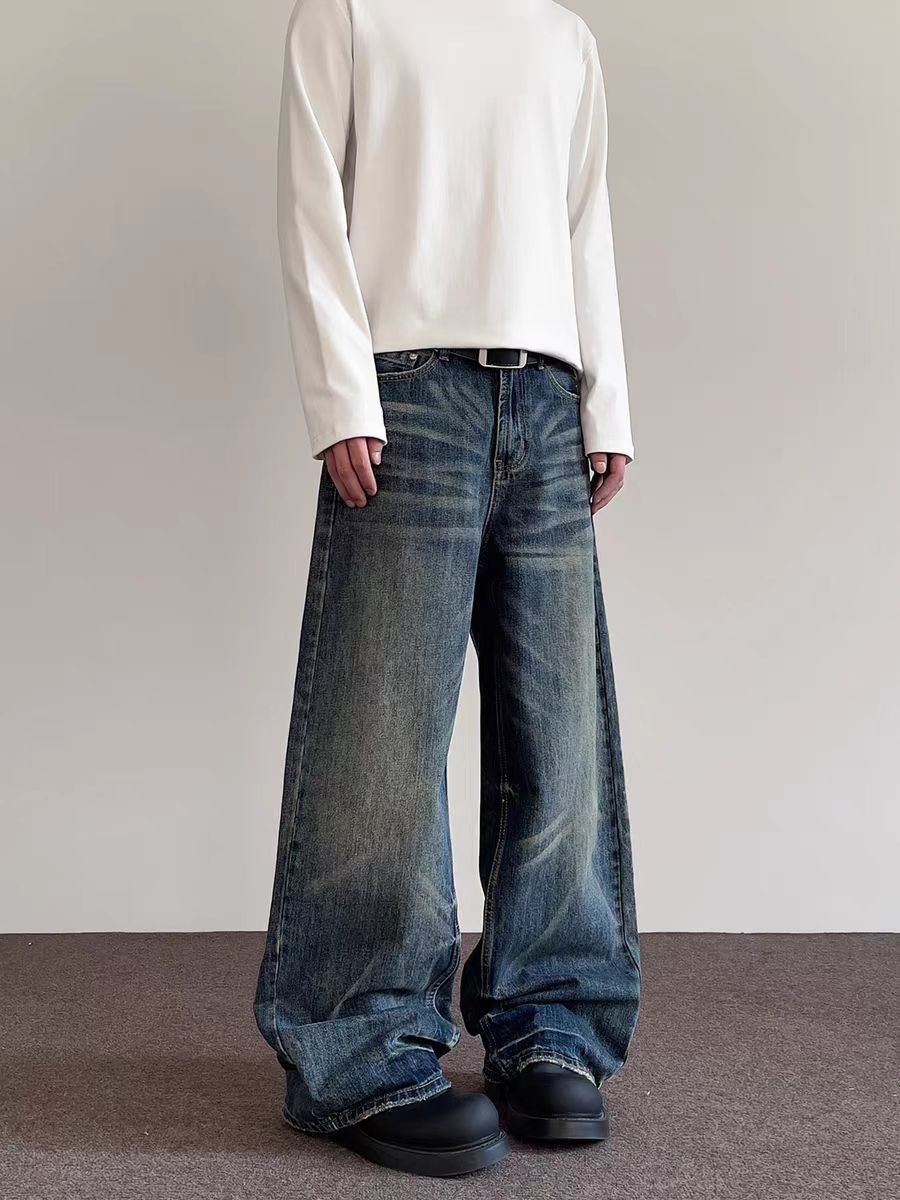 Japanese Brand × Jean Vintage Street Bamboo Aged Washed Straight Leg Jeans Size US 30 / EU 46 - 1 Thumbnail