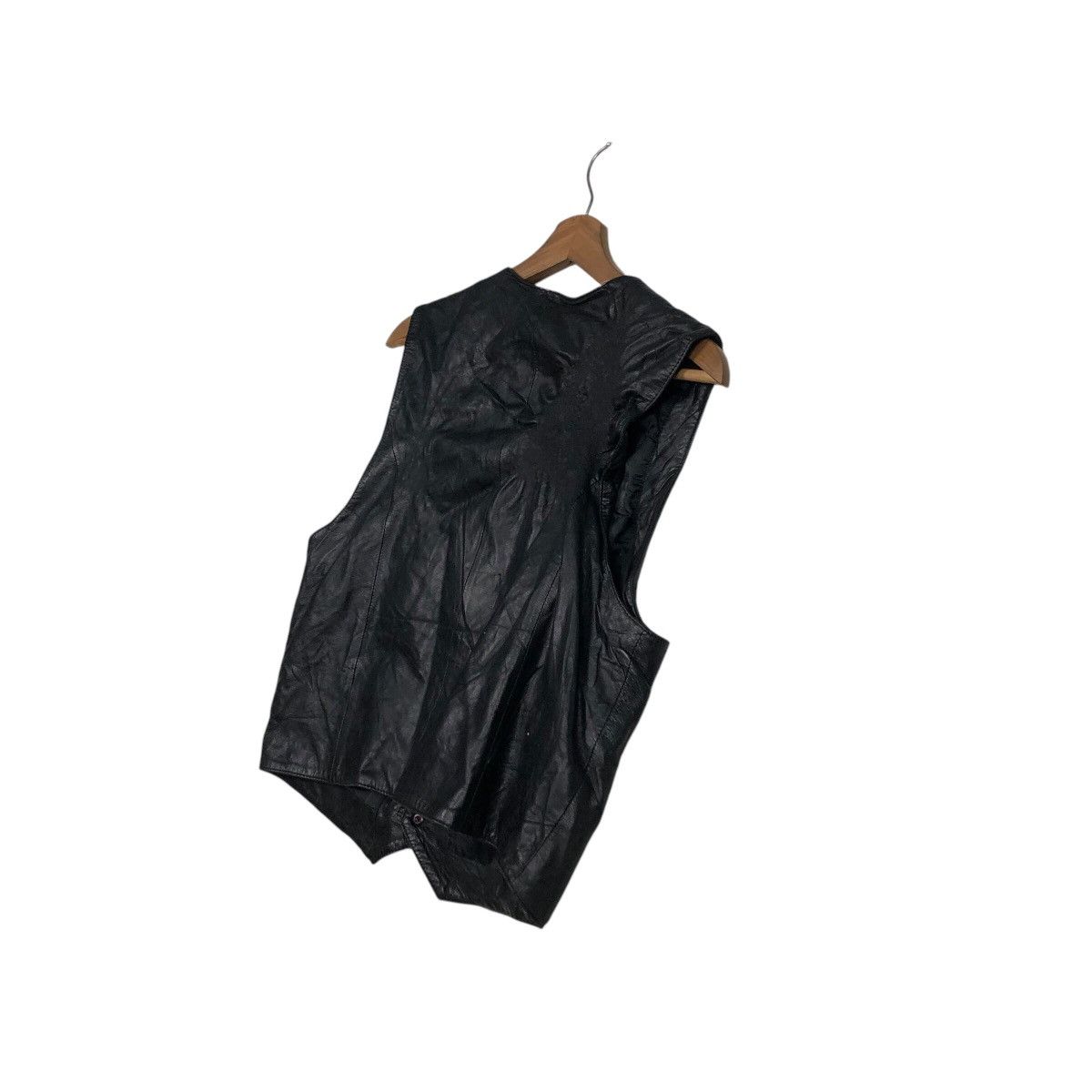 Japanese Brand 📌Rich Black Vintage Vest Leather Wind Armour Issey Miyake Size US M / EU 48-50 / 2 - 12 Thumbnail