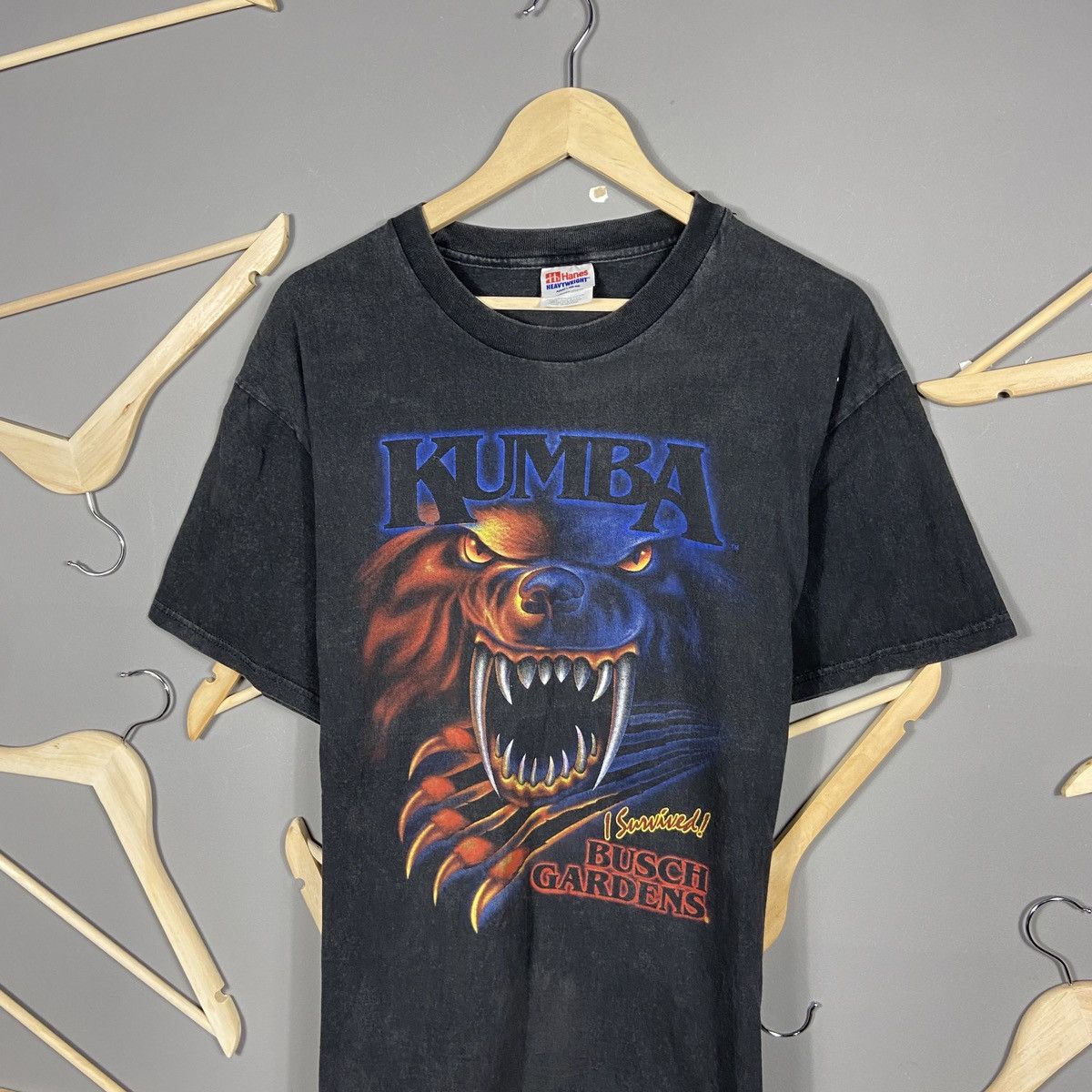 Vintage 1994 Kumba Roller Coaster Busch Gardens Vintage T-Shirt Size US L / EU 52-54 / 3 - 2 Thumbnail