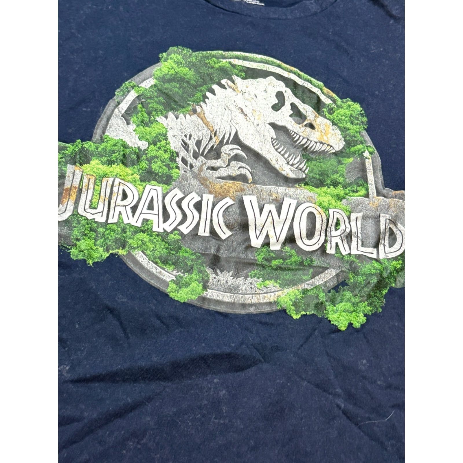 Vintage Jurassic Park Shirt Men's 2XL Blue Short Sleeve Graphic Print T-Shirt Crew Neck Blue White Green Jurassic World Theme Mens Size US XXL / EU 58 / 5 - 5 Thumbnail