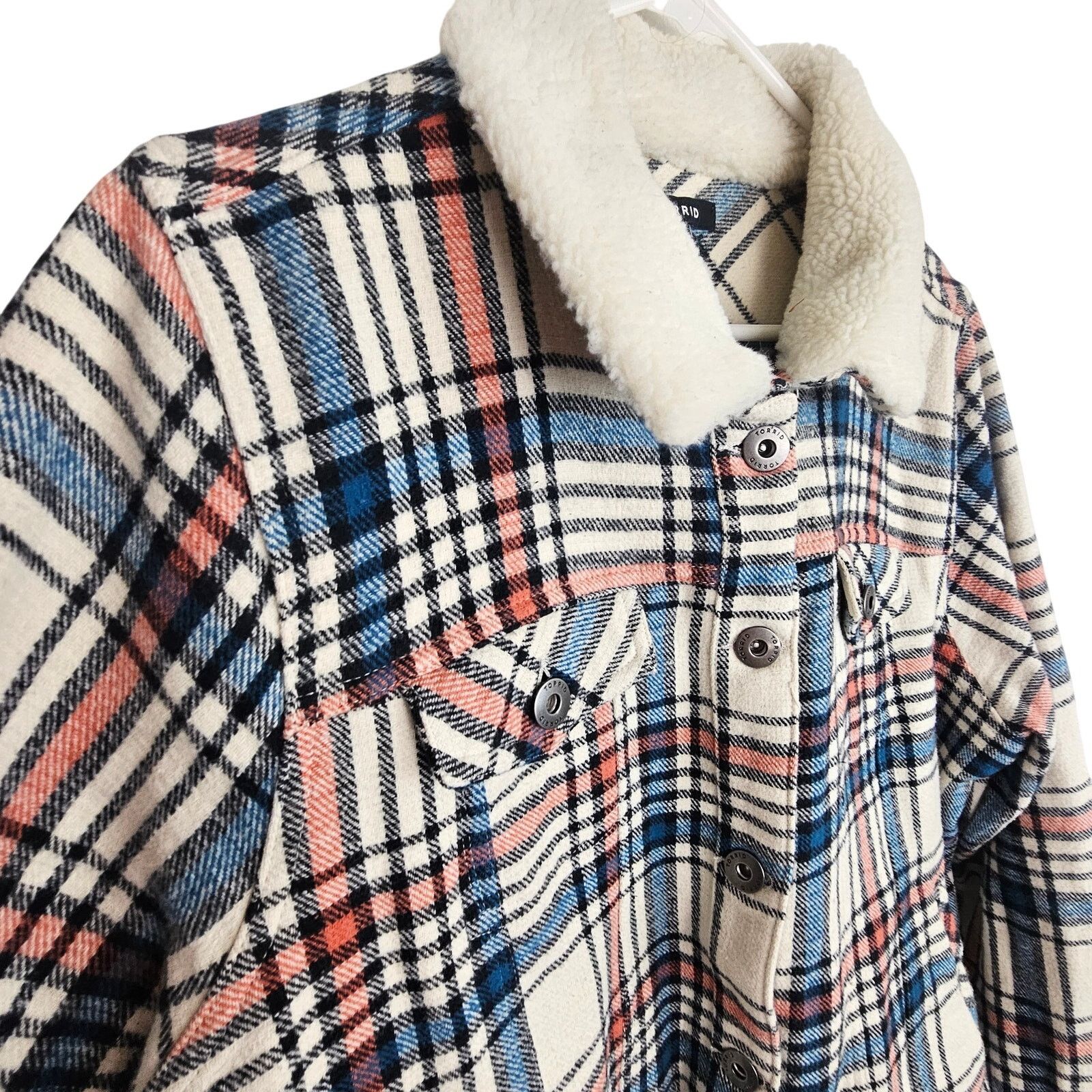 Torrid Torrid Womens Plaid Sherpa Collar Trucker Jacket Plus Sz 2X Size XXL / US 16-18 / IT 52-54 - 5 Thumbnail