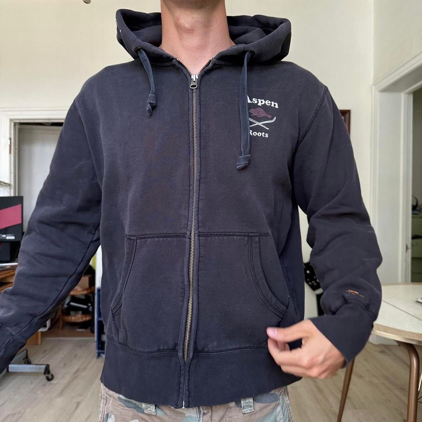 Roots × Vintage Vintage Y2K Heavy Cotton Varsity Aspen Roots Zip Up Hoodie Size S / US 4 / IT 40 - 3 Thumbnail