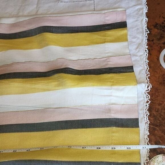 Designer Beige by ECI 2 piece Embellished Striped Colored Rayon Belte Size 34" / US 12 / IT 48 - 15 Thumbnail