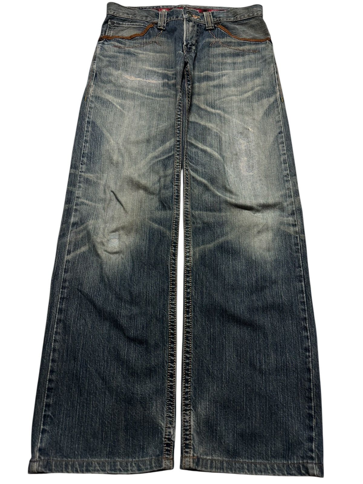 Edwin 💥BAGGY💥INSANE EDWIN EXCLUSIVE VINTAGE REPAIRED MUDWASH JEAN Size US 31 - 1 Thumbnail
