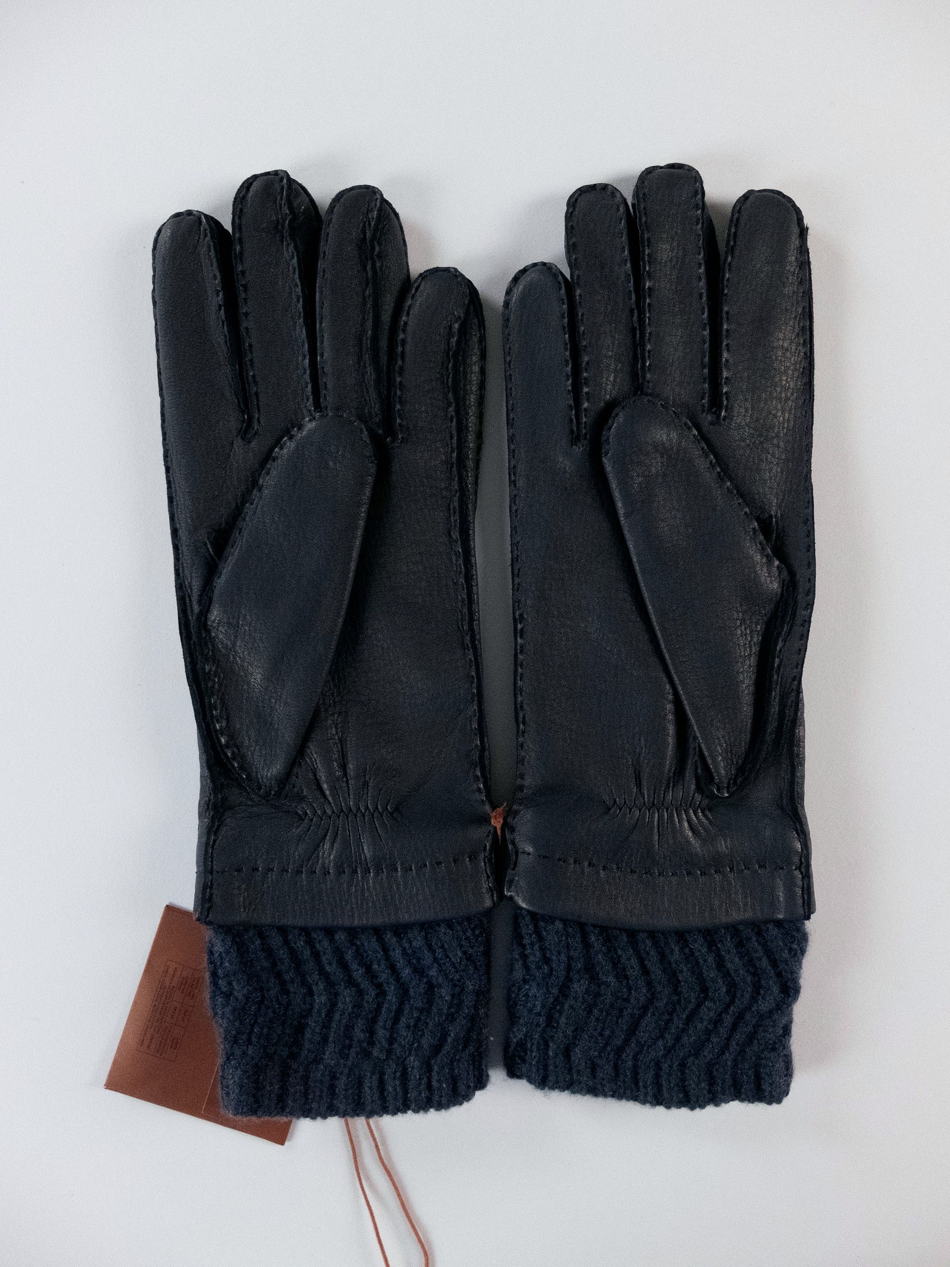 Loro Piana LORO PIANA navy deer leather & baby cashmere gloves Medium Size ONE SIZE - 5 Thumbnail