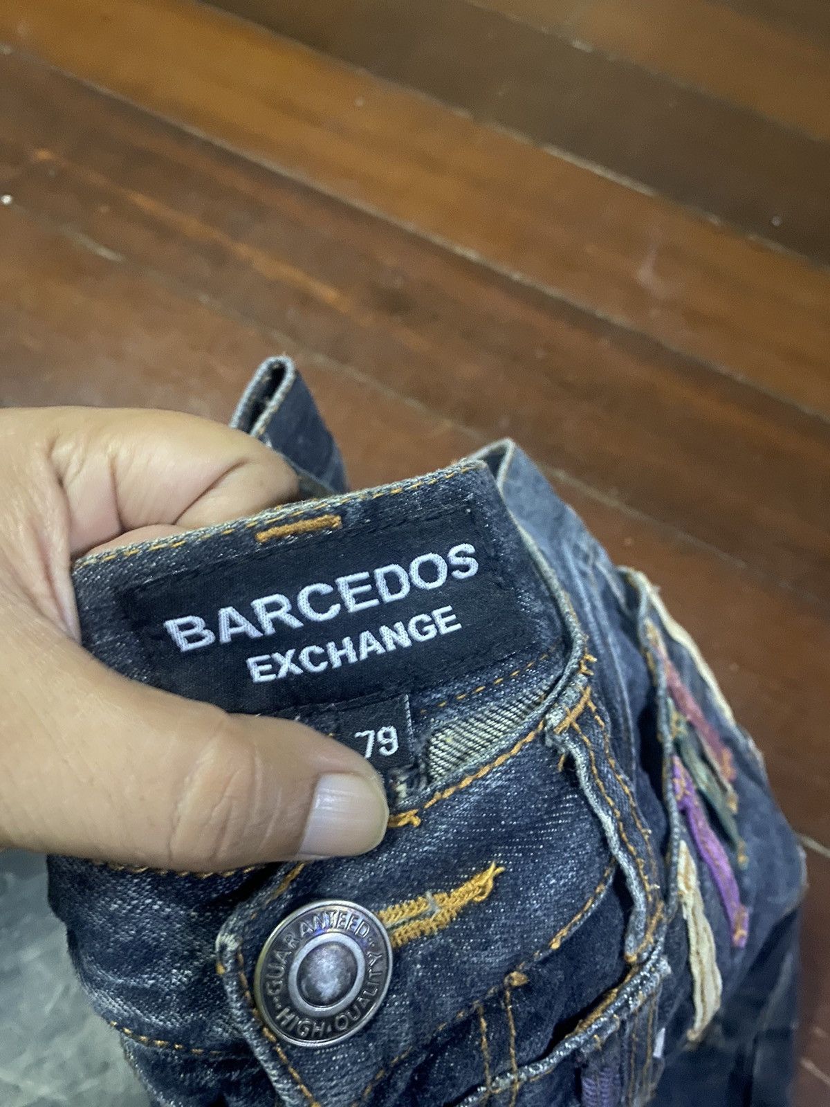 Designer × Japanese Brand Fire 🔥 BARCEDOS EXCHANGE double waist short jeans Size US 31 - 8 Thumbnail
