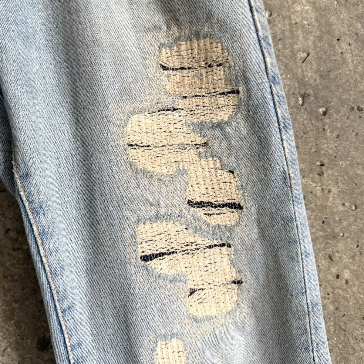 Dior Dior By Hedi Slimane RUNWAY SS06 CRASH Repair Denim Size US 30 / EU 46 - 13 Thumbnail