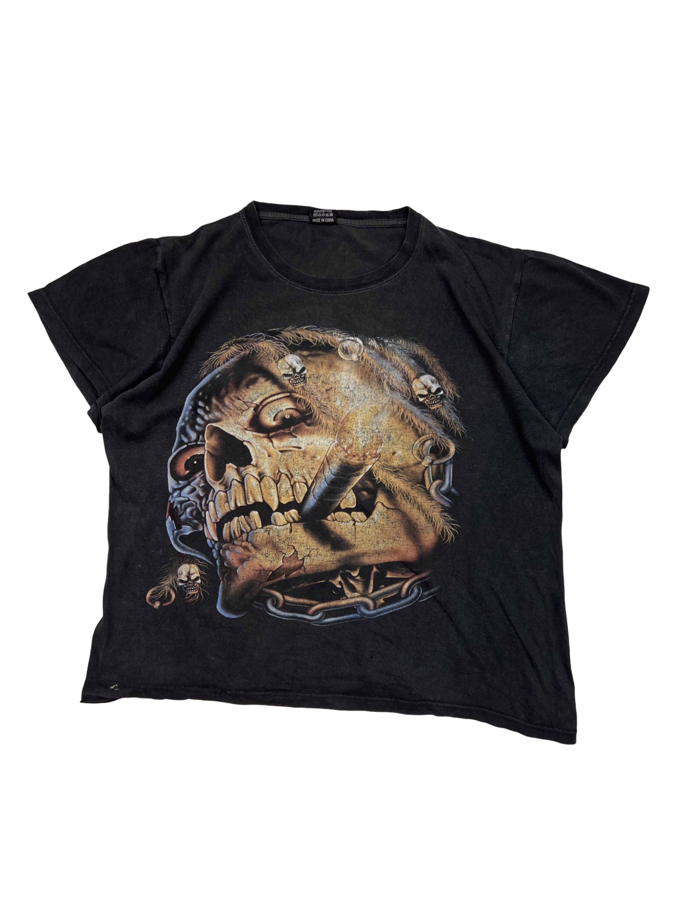 Vintage Crazy Y2K Skeleton Both Side Printed Opium Tee Thrashed Size US S / EU 44-46 / 1 - 1 Thumbnail
