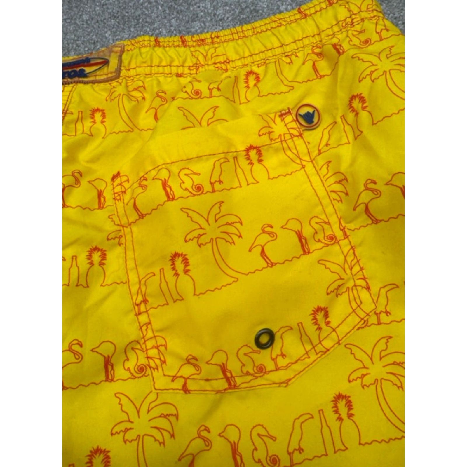 Vintage NWT Beach Bros. Swim Trunks Board Shorts Mens 2XL Yellow Pockets Drawstring Size US 39 - 7 Thumbnail