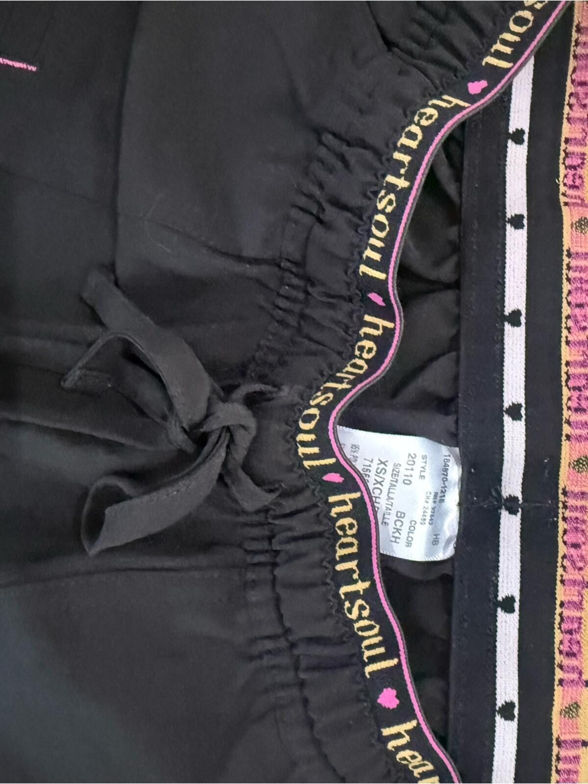 Other Heart Soul Black Track Pants with Pink Waistband Accents Size 26" / US 2 / IT 38 - 2 Thumbnail